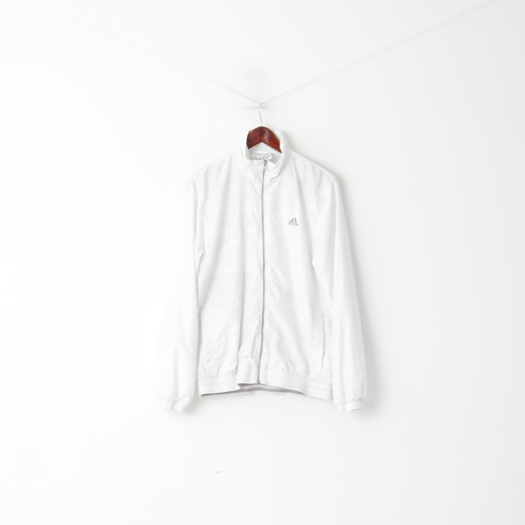 Adidas Adidas Men M 180 Jacket White Shiny Bomber Activewear 0618 Size US M / EU 48-50 / 2 - 2 Thumbnail