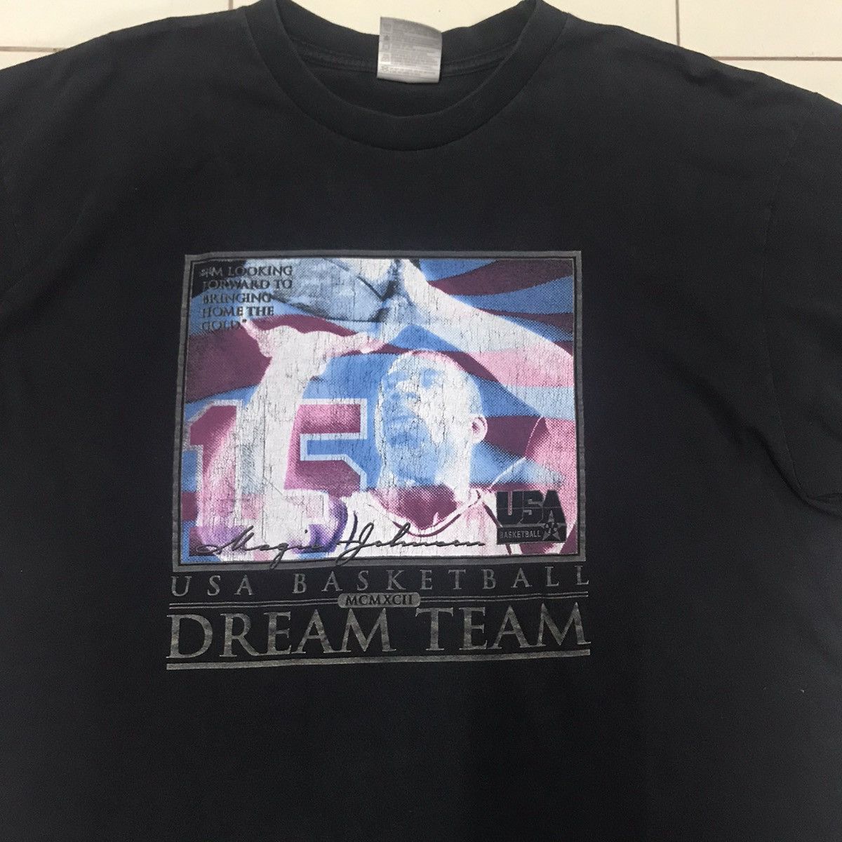 NBA × Nike × Vintage Vintage 90s x Nike X Magic Johnson USA Baskeball Dream Team Size US XL / EU 56 / 4 - 2 Thumbnail