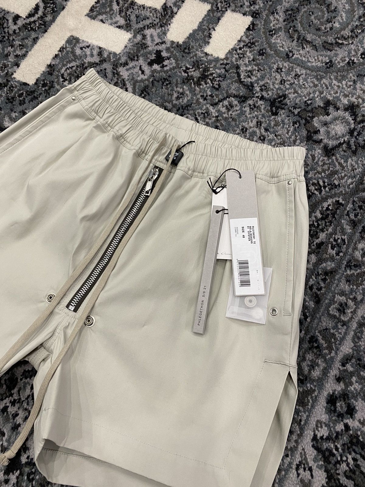image of Rick Owens S/s 21’ Phlegethon Bela Boxer Shorts L Oyster, Men's (Size 32)