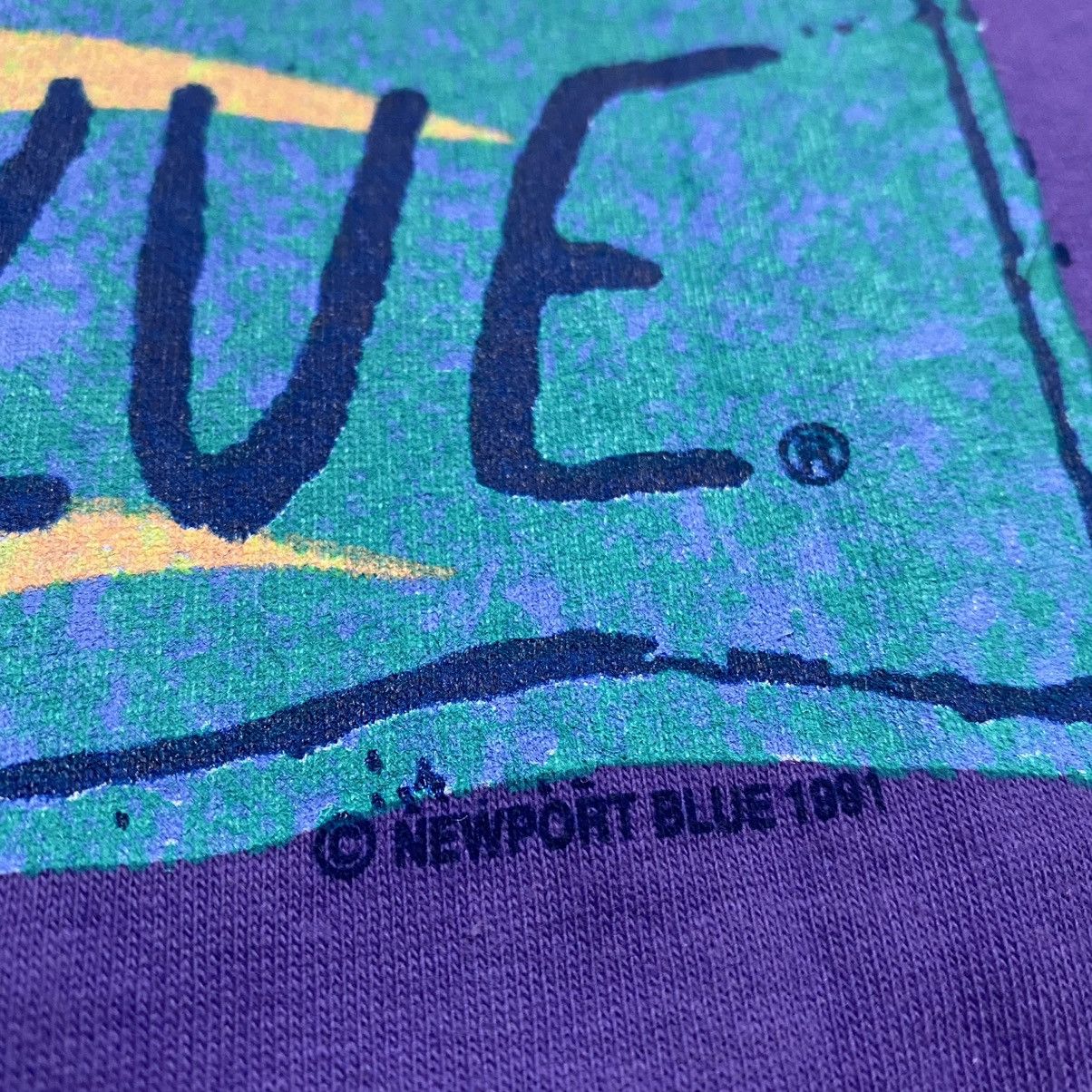 Vintage Newport Blue 1991 Purple Abstract USA Nautical Sailing Tee Size US XL / EU 56 / 4 - 5 Thumbnail