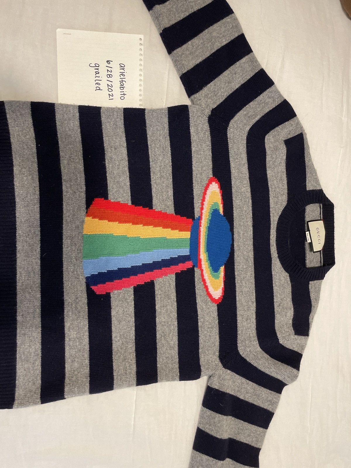 Gucci Gucci UFO alien Loved stripe sweater Grailed