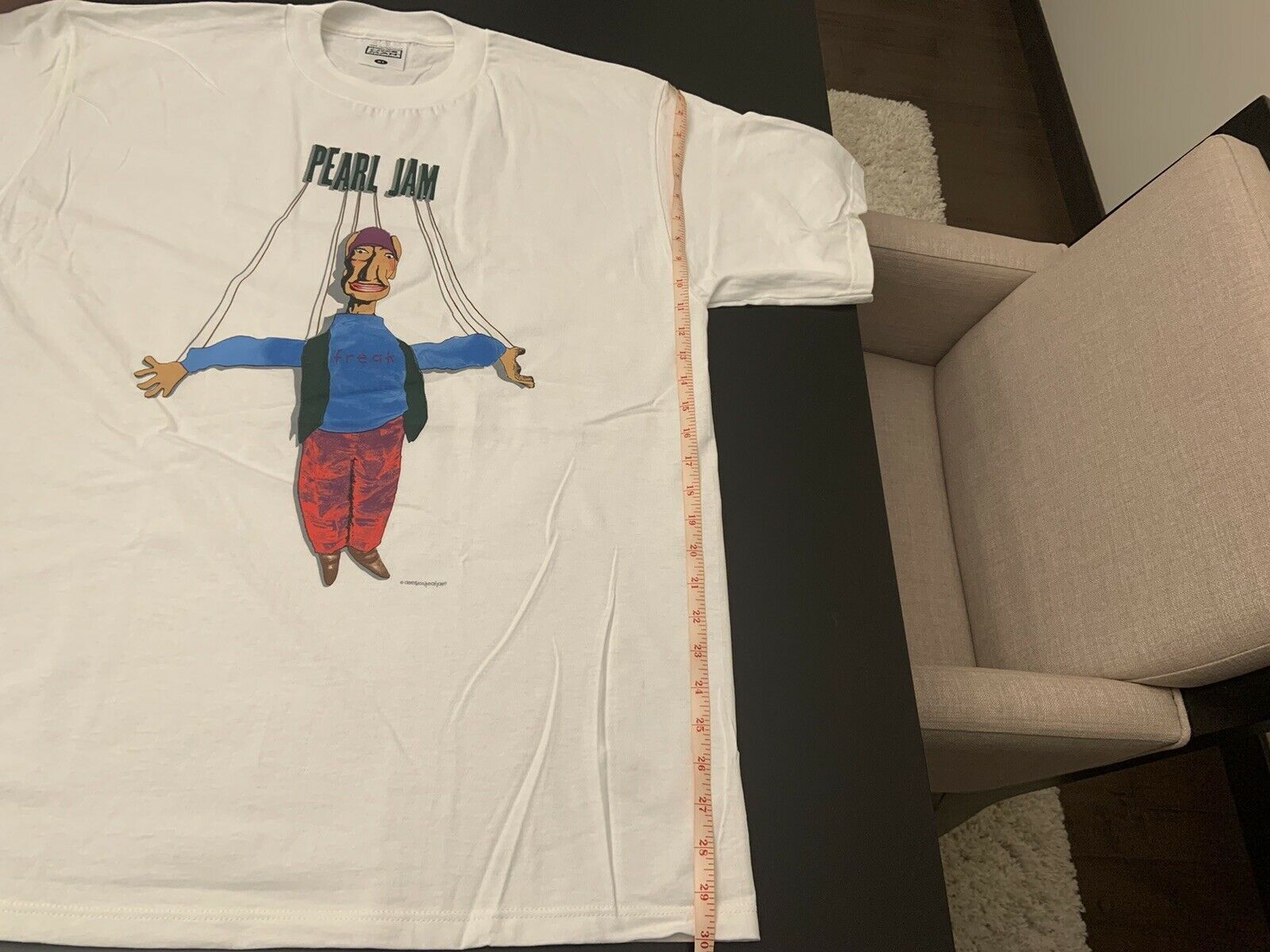 Hanes Rare Vintage Pearl Jam 1994 Freak Tour T-Shirt Size US XL / EU 56 / 4 - 9 Thumbnail