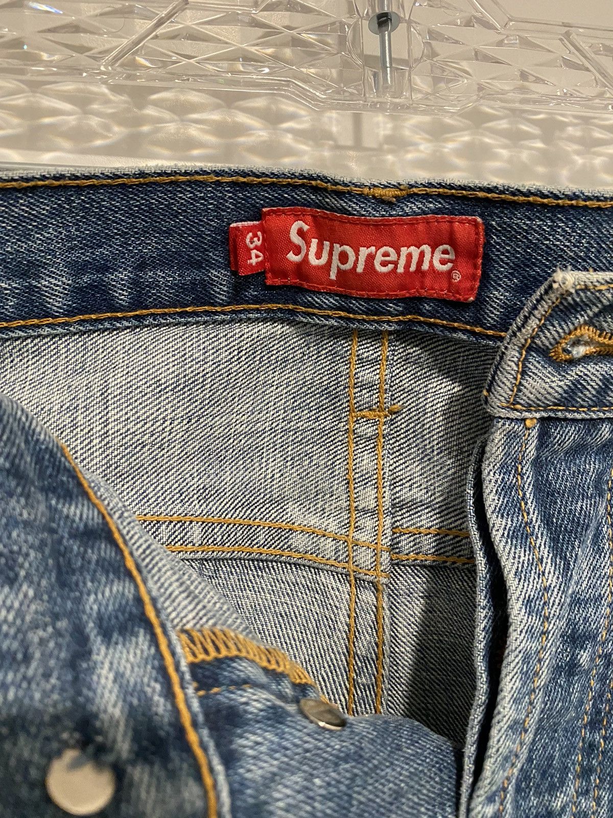 Supreme Stonewashed Selvedge Denim Jeans Size US 34 / EU 50 - 4 Thumbnail
