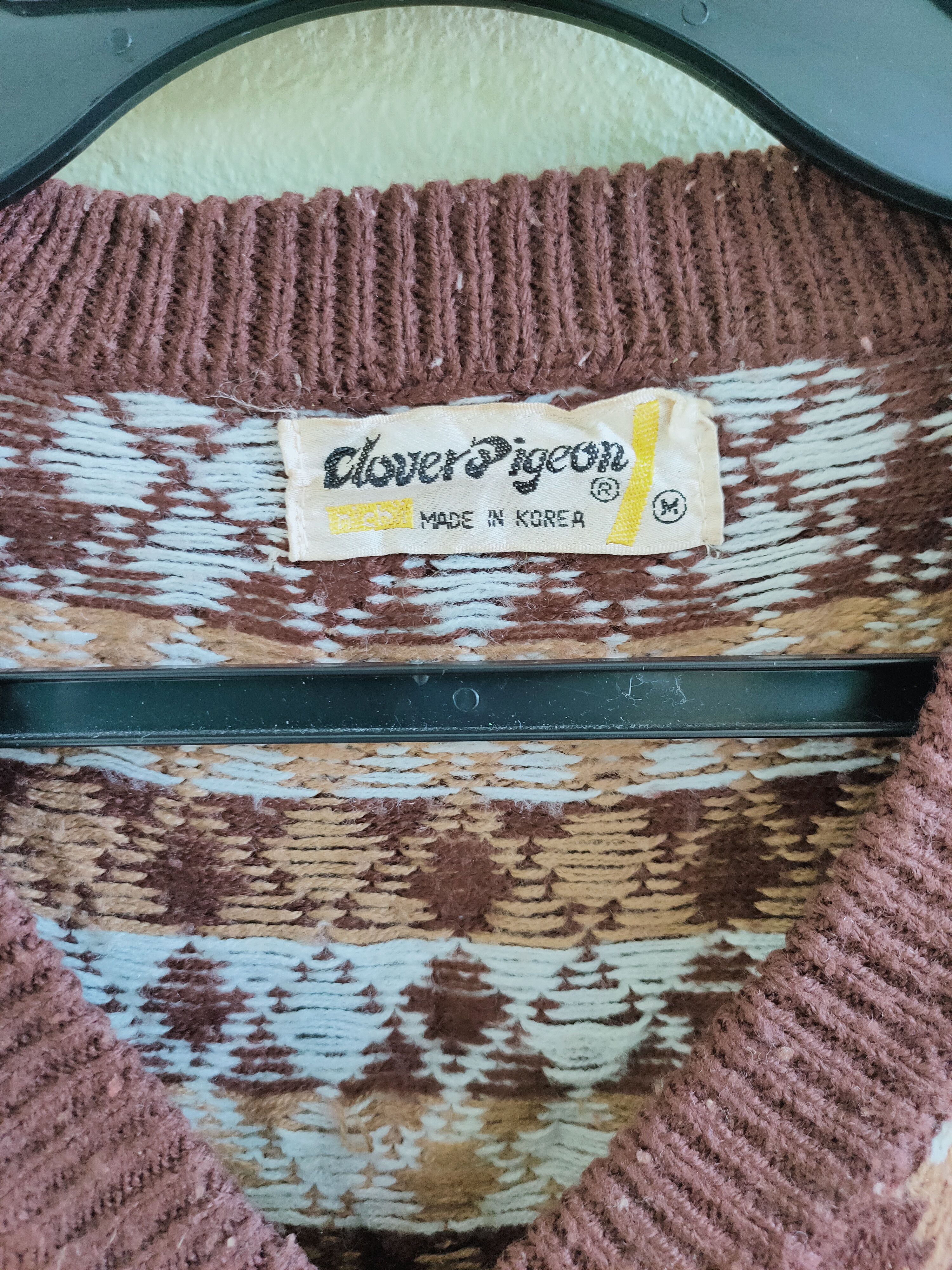 Japanese Brand Vintage CLOVER PIGEON v neck wool knitwear sweater Size US M / EU 48-50 / 2 - 2 Thumbnail