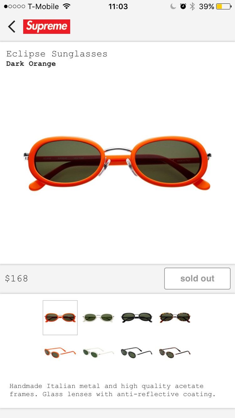 Supreme eclipse outlet sunglasses