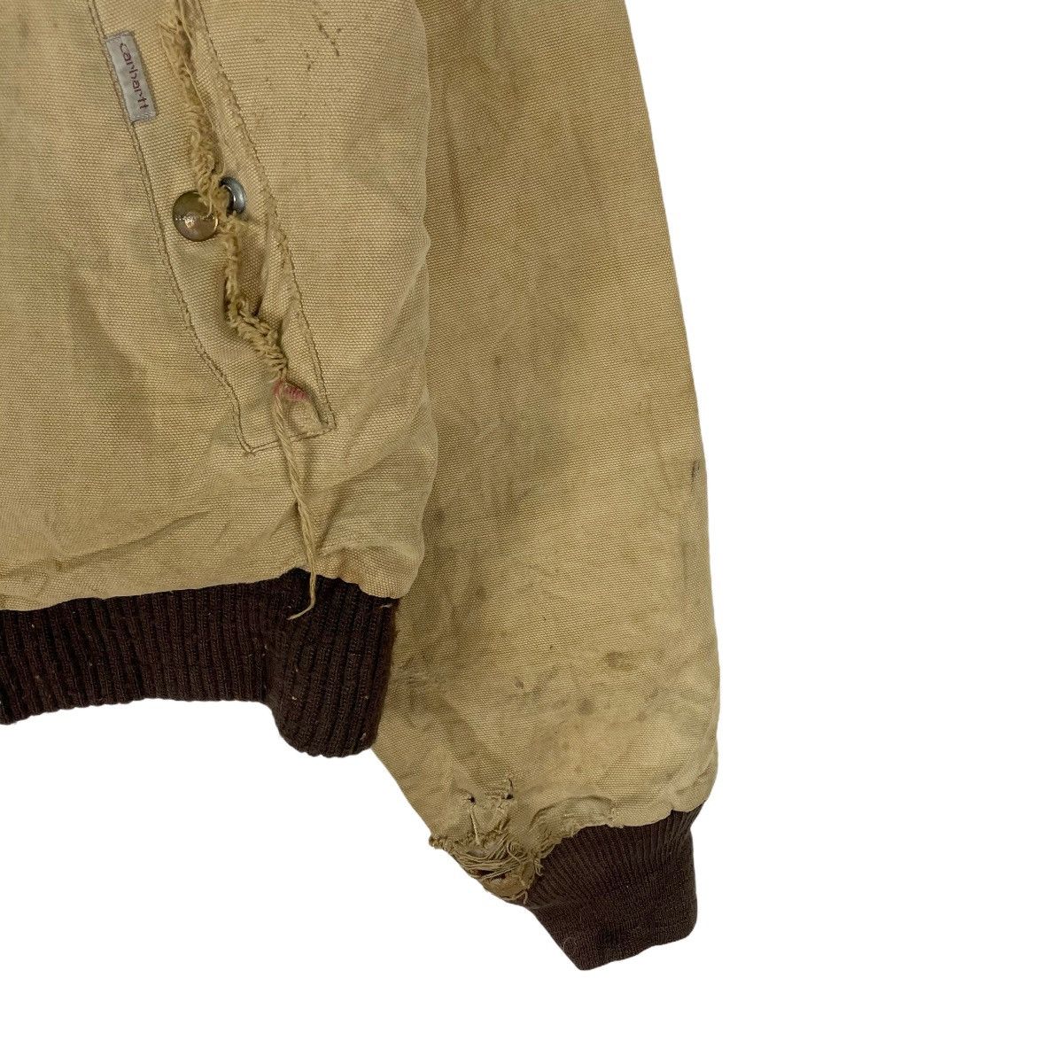 Carhartt × Vintage 🌟CARHARTT Distressed Corduroy Collar Zipper Jacket Size US L / EU 52-54 / 3 - 9 Thumbnail