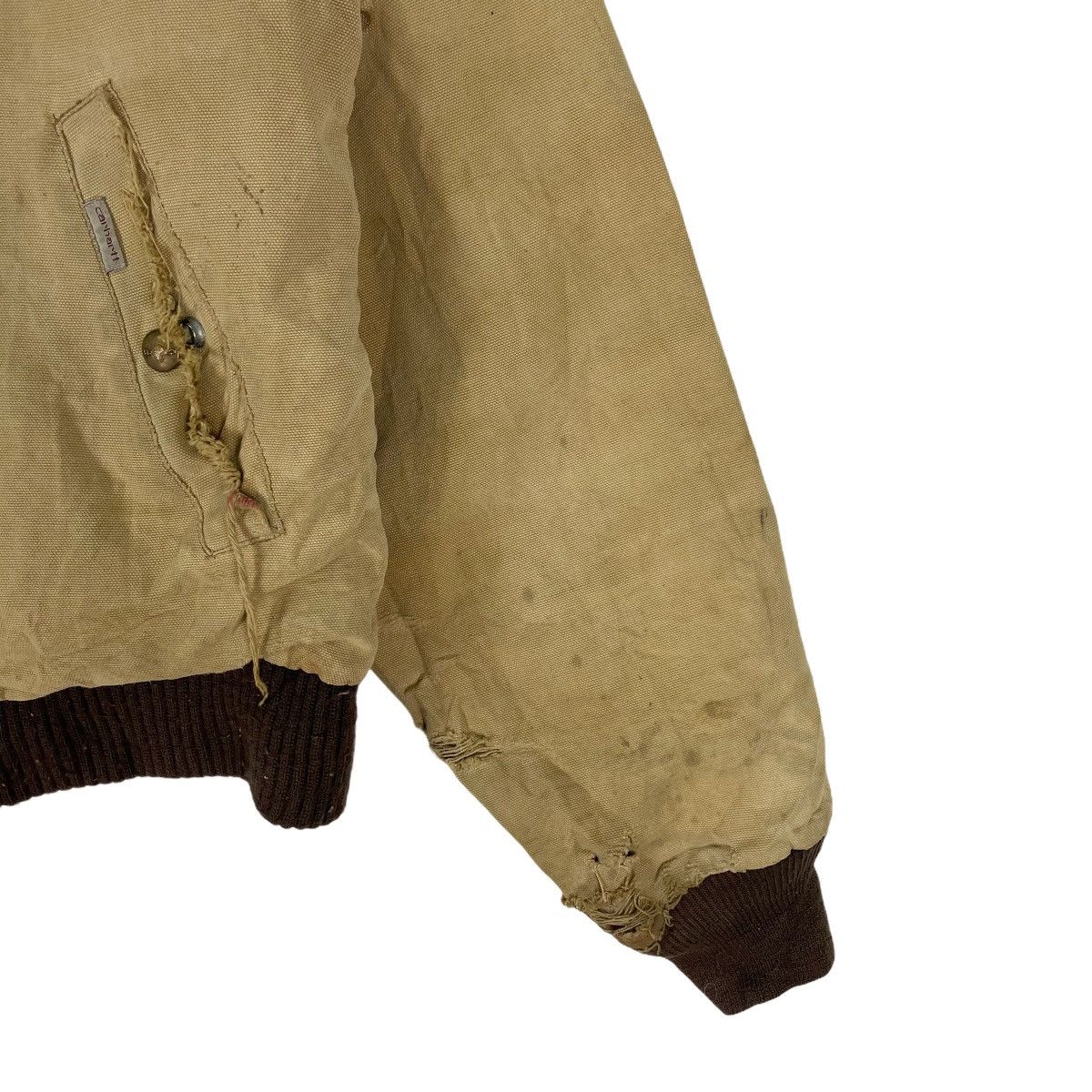 Carhartt × Vintage 🌟CARHARTT Distressed Corduroy Collar Zipper Jacket Size US L / EU 52-54 / 3 - 6 Thumbnail