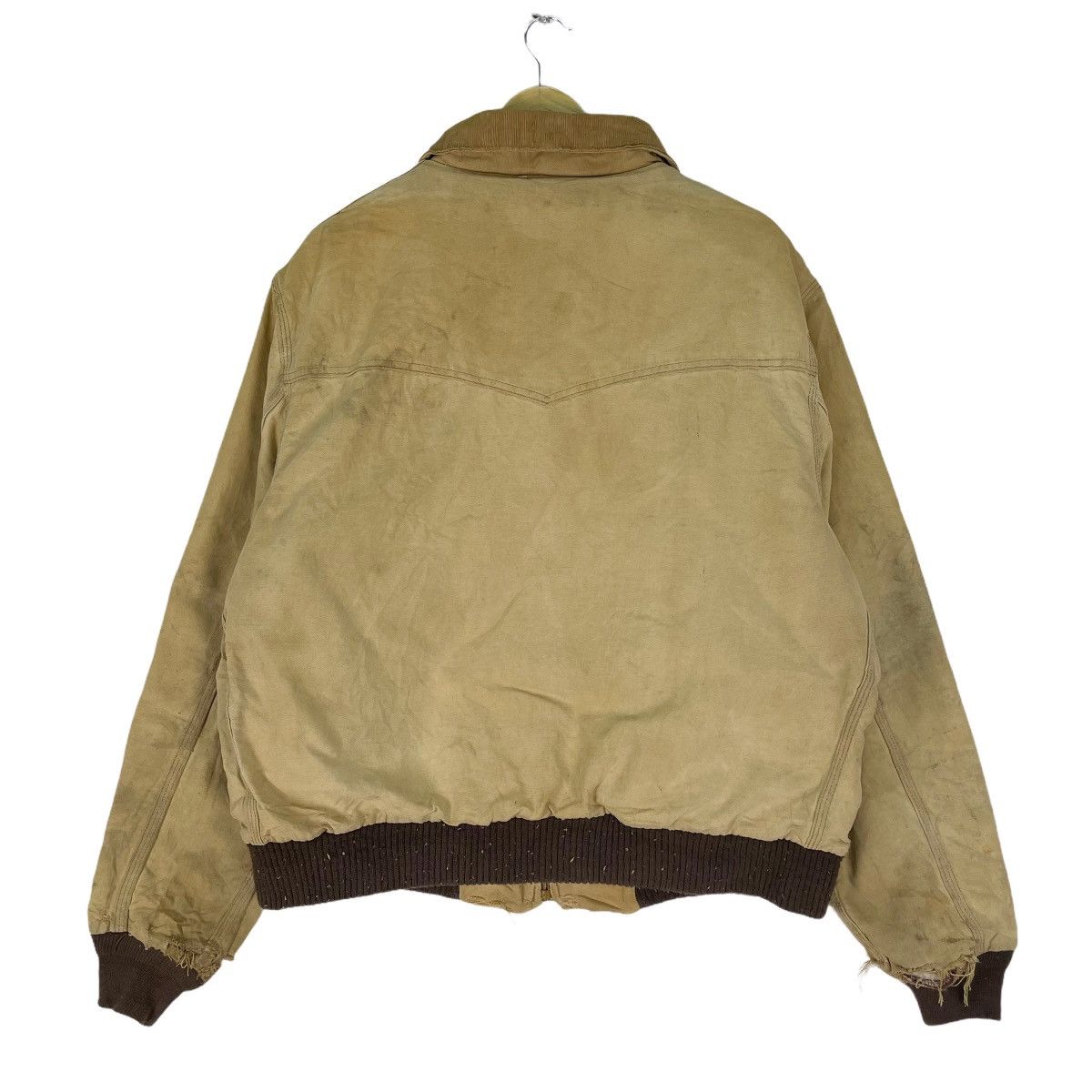 Carhartt × Vintage 🌟CARHARTT Distressed Corduroy Collar Zipper Jacket Size US L / EU 52-54 / 3 - 12 Thumbnail