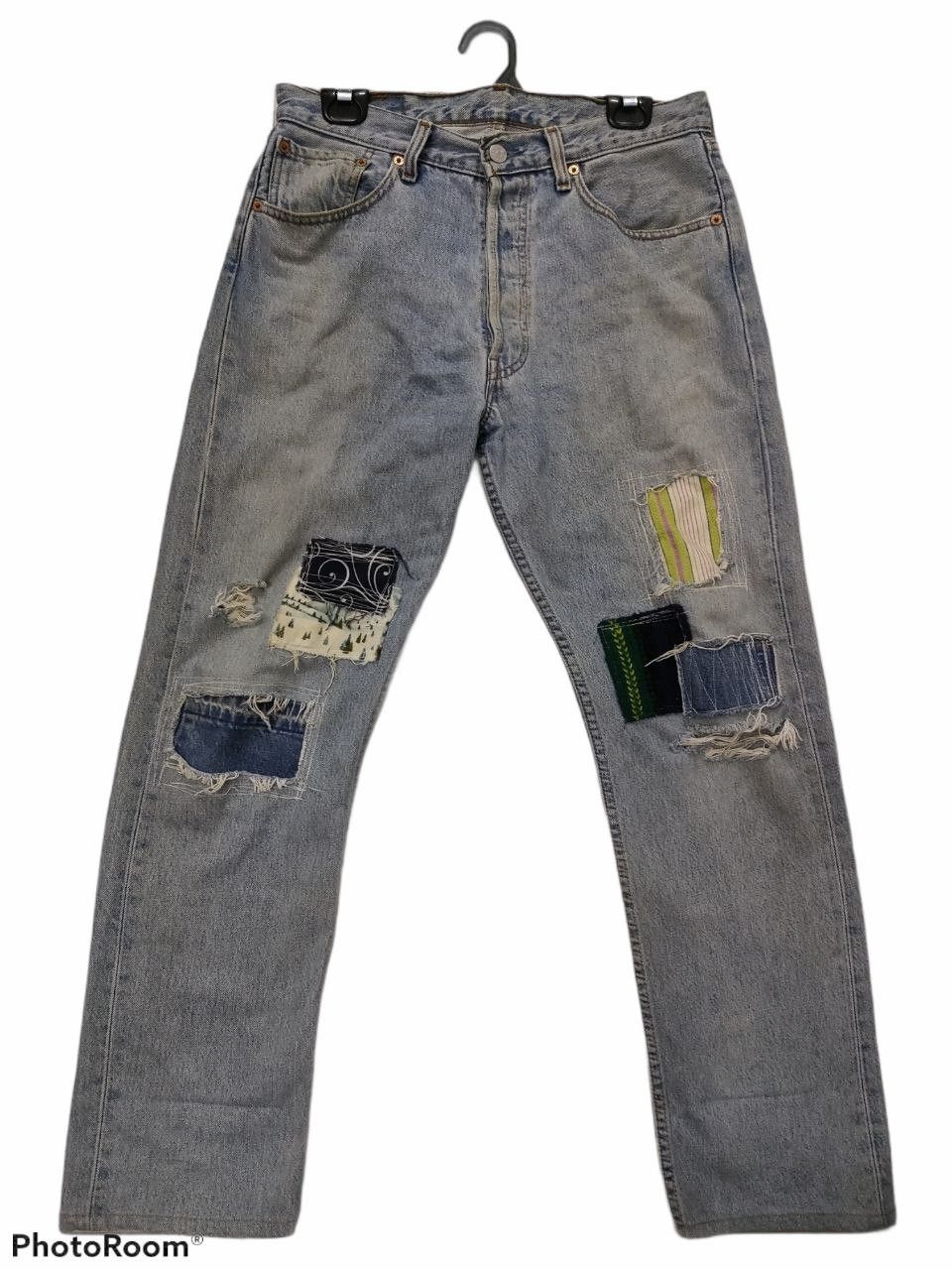 💥RARE💥 VINTAGE LEVI'S 501 PATCHWORK DISTRESSED