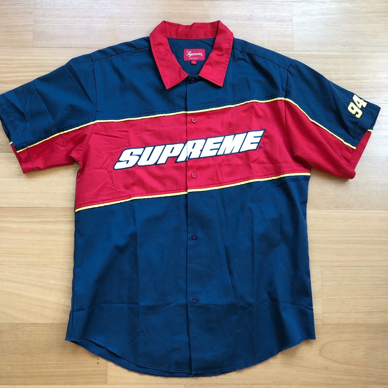 Supreme color blocked work shirt deals