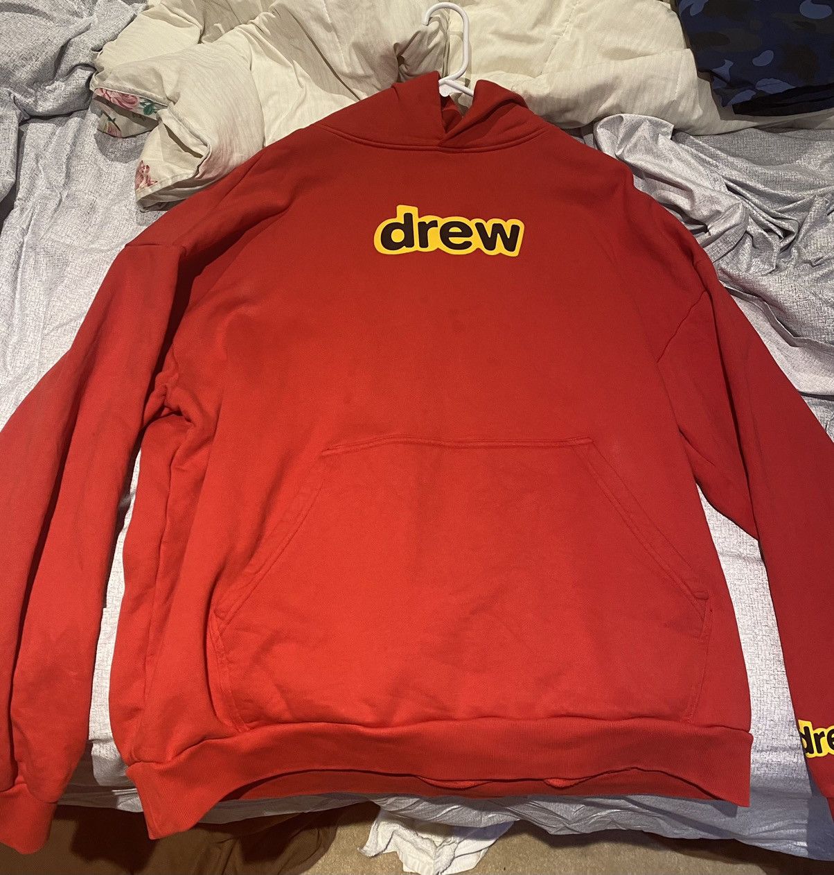 SS21 Drew Black Logo Secret Red hoodie