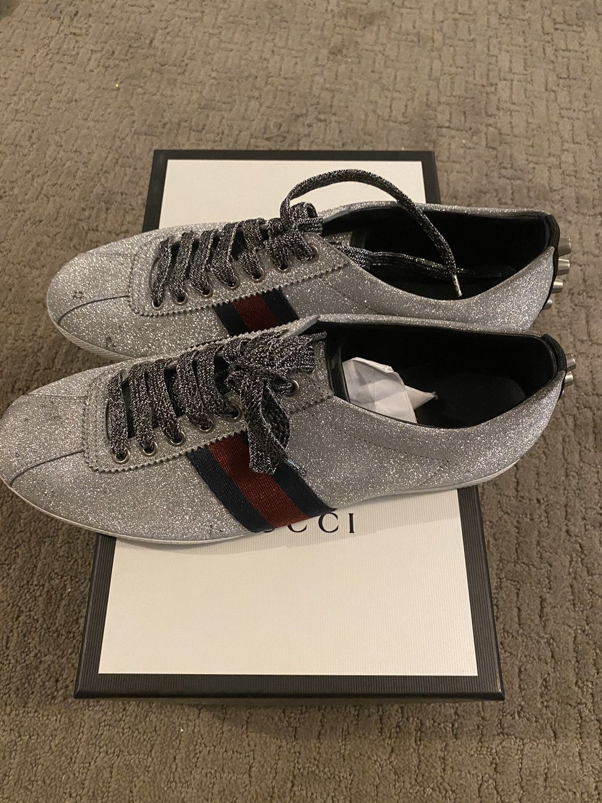 Gucci *NEED GONE*Gucci Glitter Web Low Size US 10 / EU 43 - 2 Thumbnail