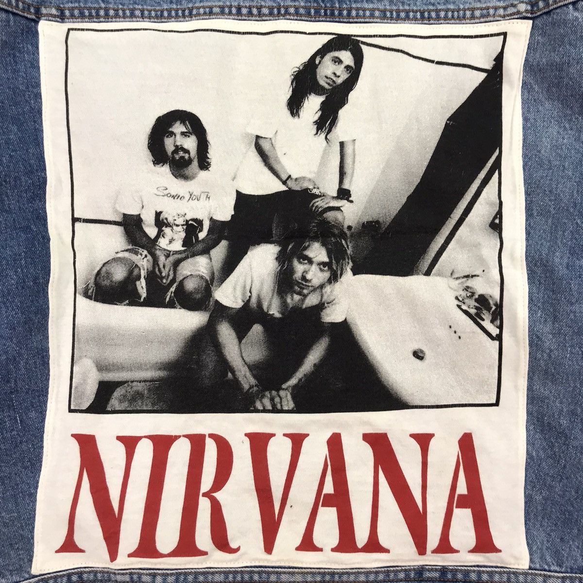 Nirvana Rare custom Vintage NIRVANA on denim jeans jacket Size US M / EU 48-50 / 2 - 4 Thumbnail