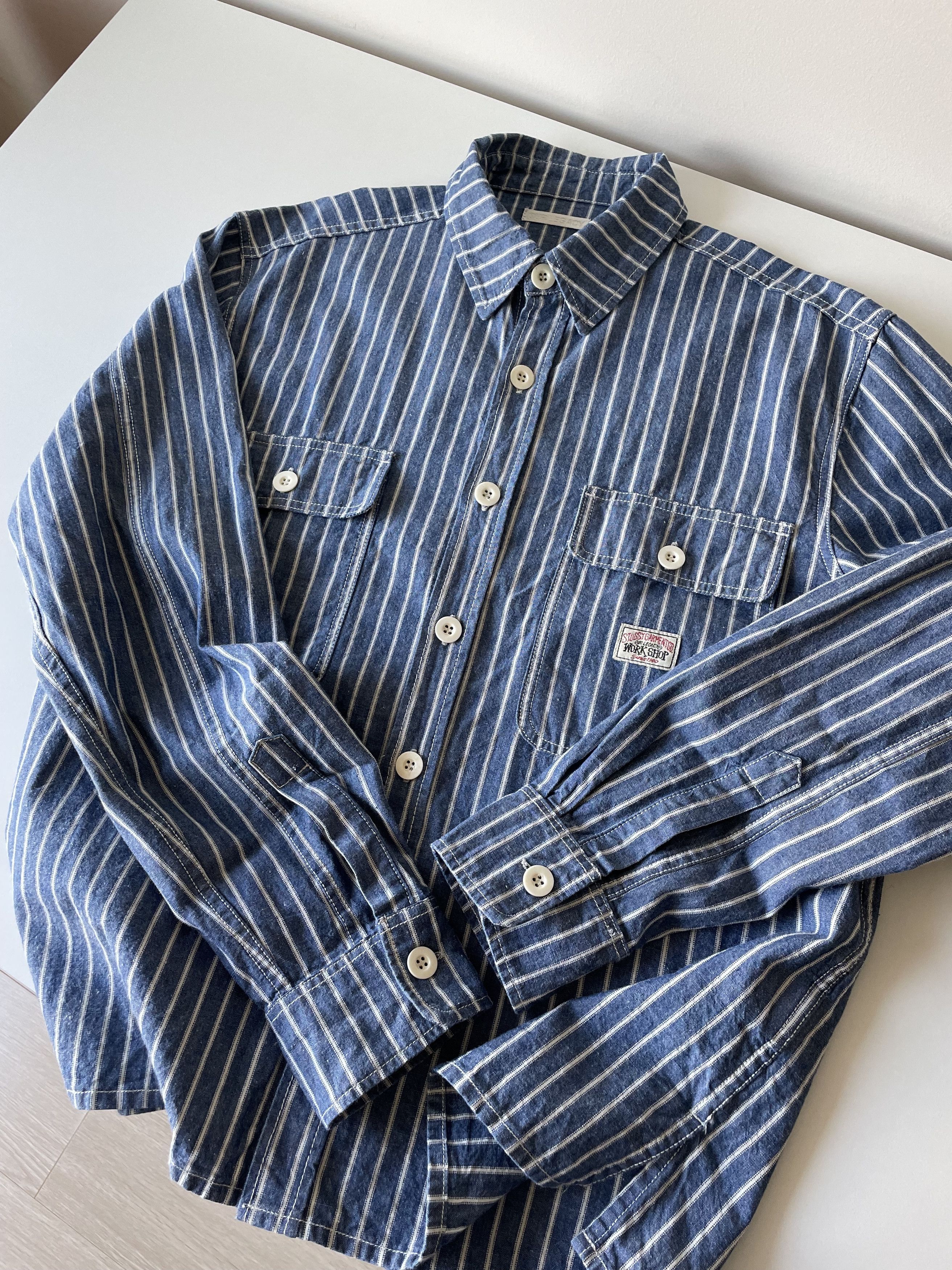 Our Legacy Stussy Our Legacy - Country Shirt - Chambray Stripe