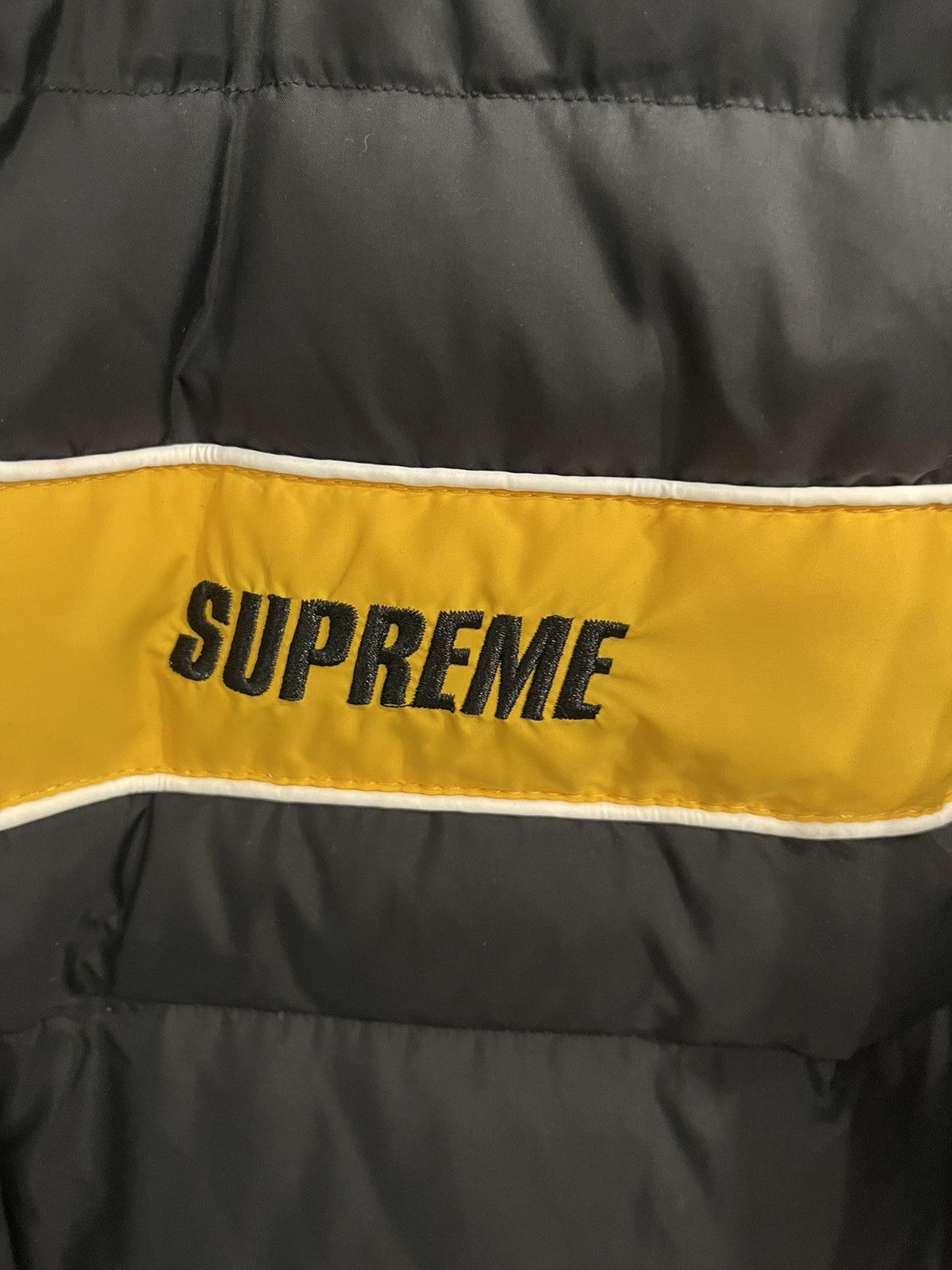 Supreme Supreme Stripe Panel Down Jacket Black FW18 size M Grailed