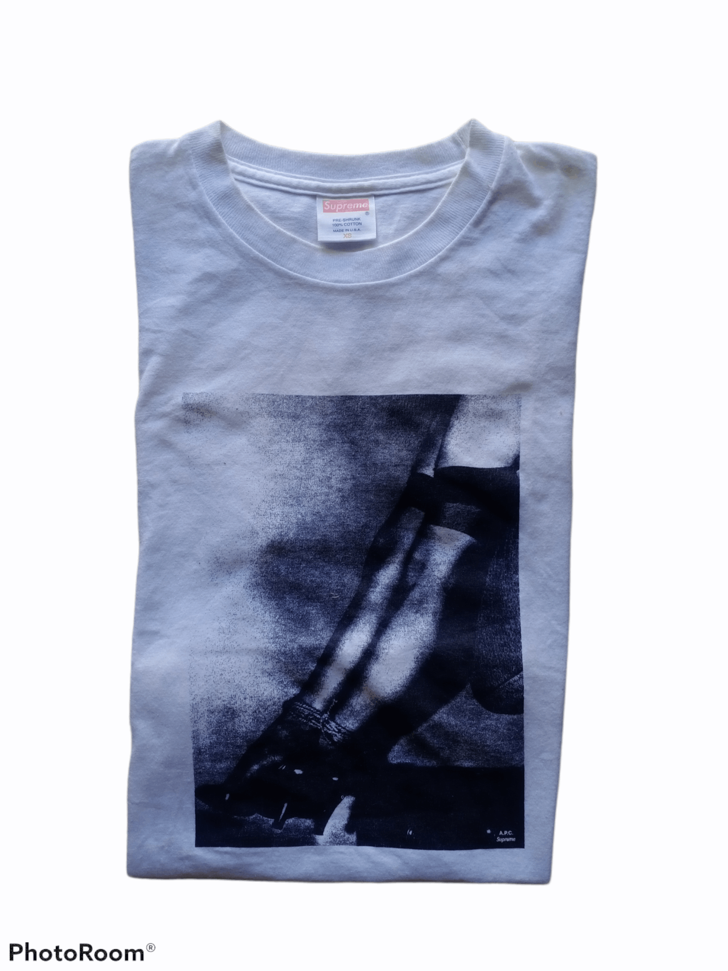 A.P.C. × Supreme Supreme APC Bondage Leg White Tee FW09 Tshirt Box Logo |  Grailed