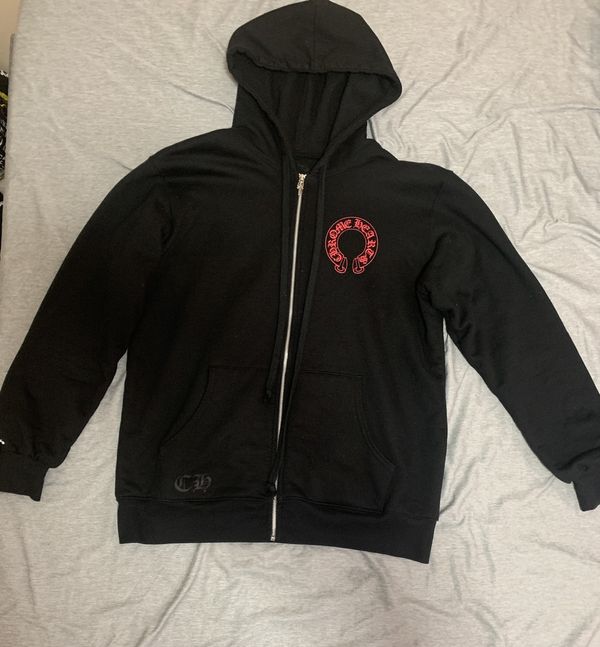 Chrome Hearts Chrome hearts red horseshoe hoodie | Grailed