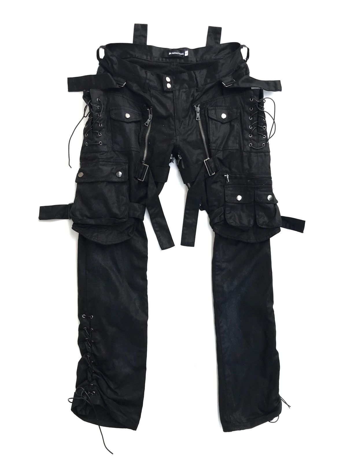 BUFFAROBOBS zip flare cargo pants Y2K
