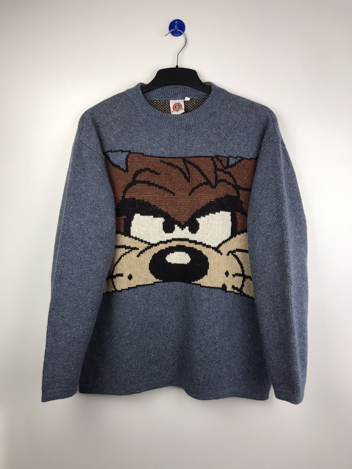 Vintage Looney Tunes Knit Sweater - TAZ Size US L / EU 52-54 / 3 - 1 Thumbnail
