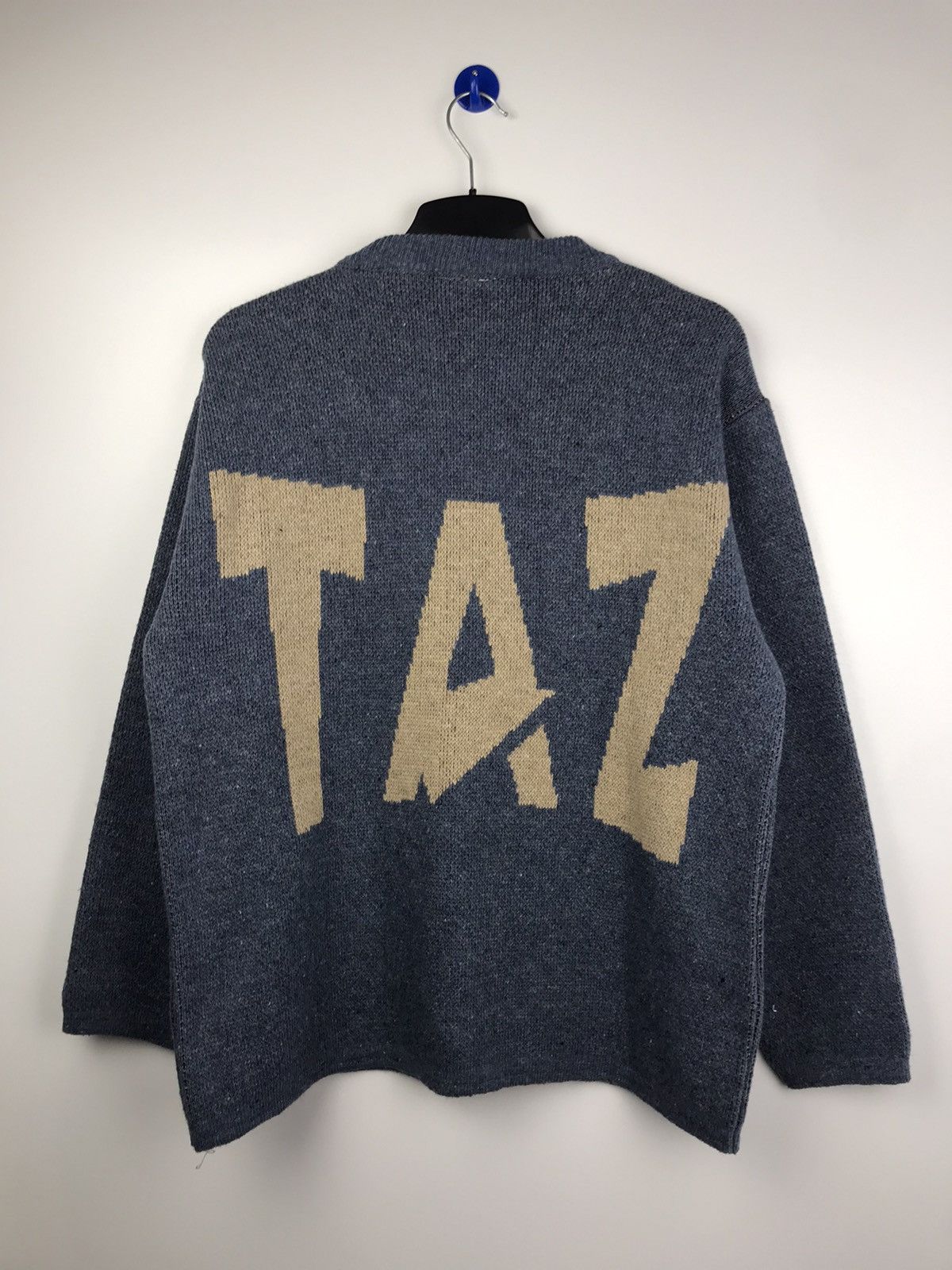 Vintage Looney Tunes Knit Sweater - TAZ Size US L / EU 52-54 / 3 - 2 Thumbnail