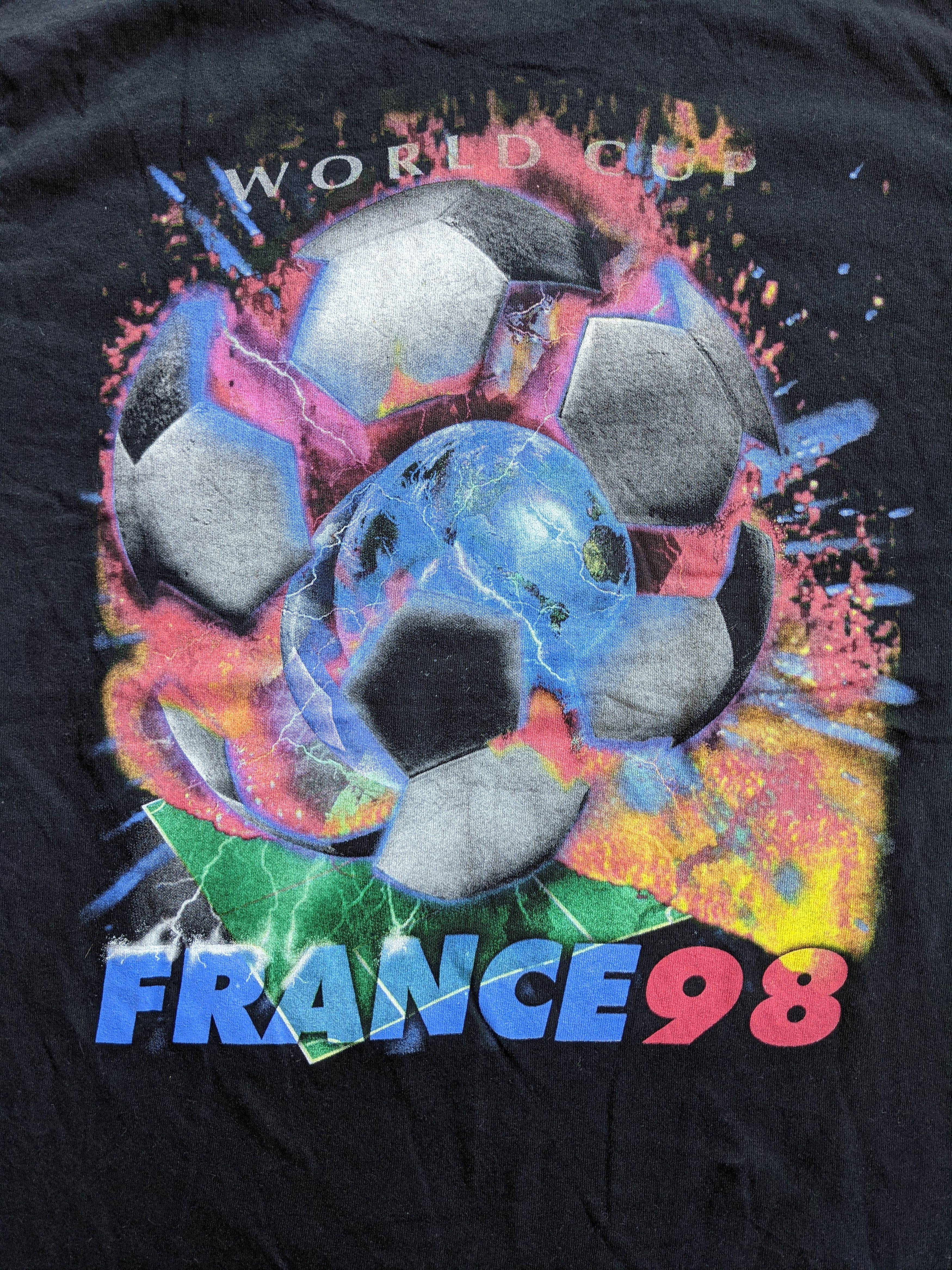 Vintage 1998 France World Cup 98 football official tee