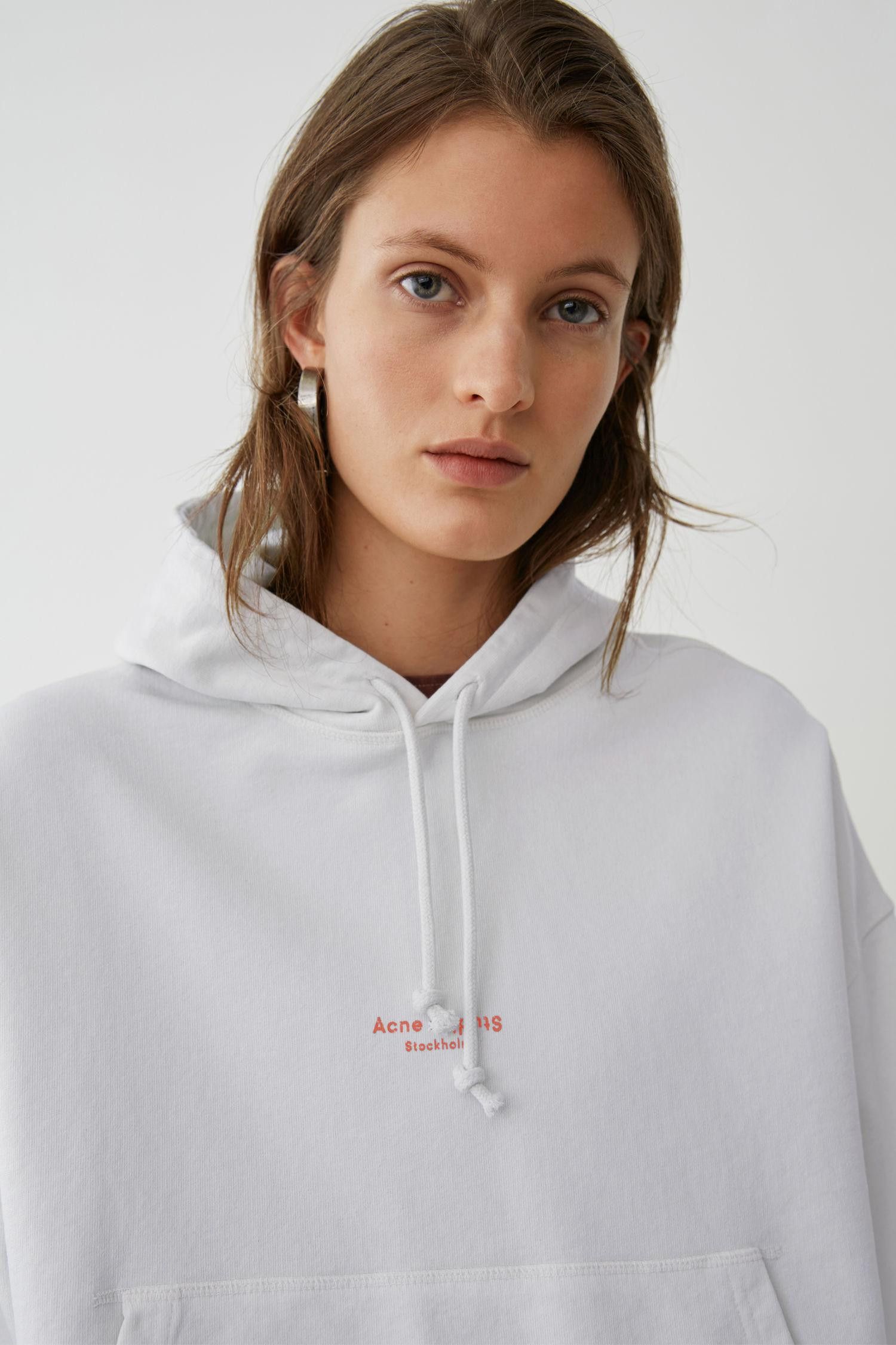 Acne Studios White Joghy Cropped Logo Hoodie Size XS / US 0-2 / IT 36-38 - 3 Thumbnail