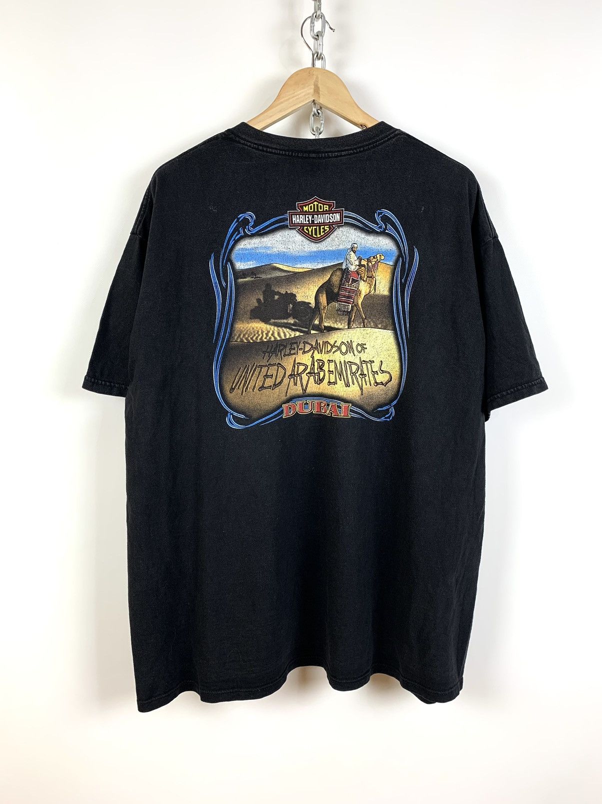 Harley Davidson 2000 Vintage Harley Davidson Dubai T-Shirt Made In USA Size US XXL / EU 58 / 5 - 1 Thumbnail
