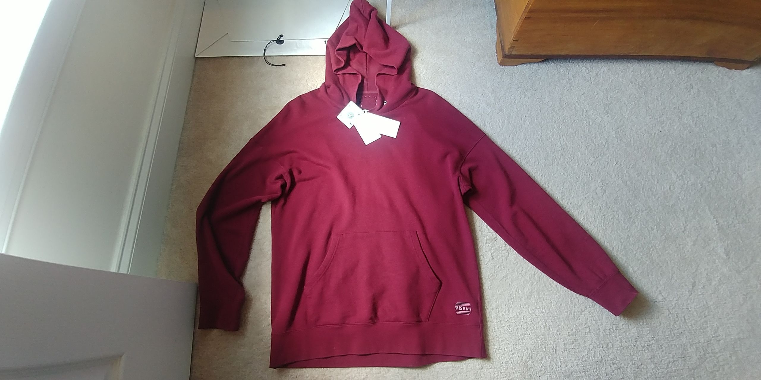 Visvim VNTG Basic Stencil Jumbo Hoodie P.O. Burgundy 1 S 2017 UWTB Size US S / EU 44-46 / 1 - 1 Thumbnail