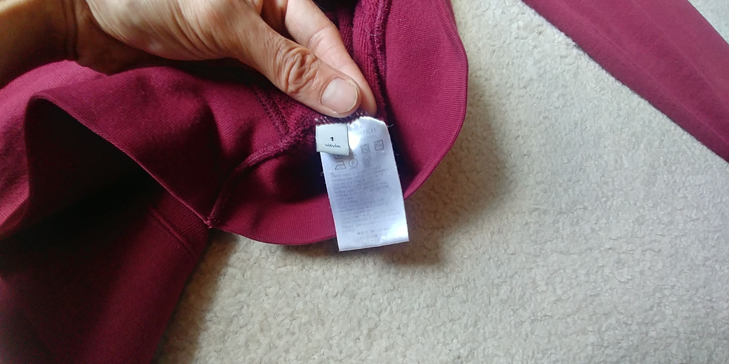 Visvim VNTG Basic Stencil Jumbo Hoodie P.O. Burgundy 1 S 2017 UWTB Size US S / EU 44-46 / 1 - 4 Thumbnail