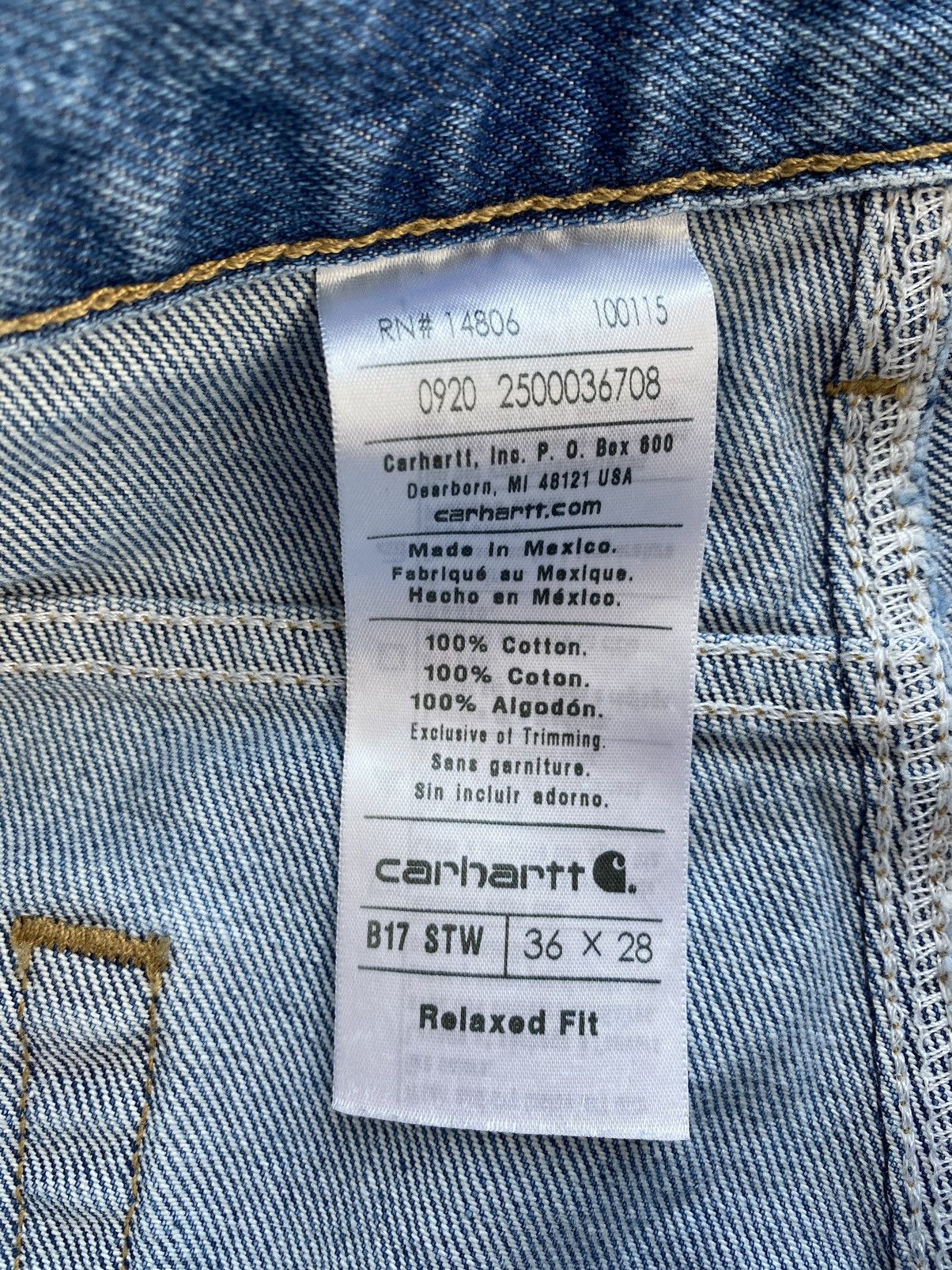Carhartt Carhartt Relaxed Traditional Fit Blue Denim Jeans 36 ❄️🧊🥣 Size US 36 / EU 52 - 5 Thumbnail