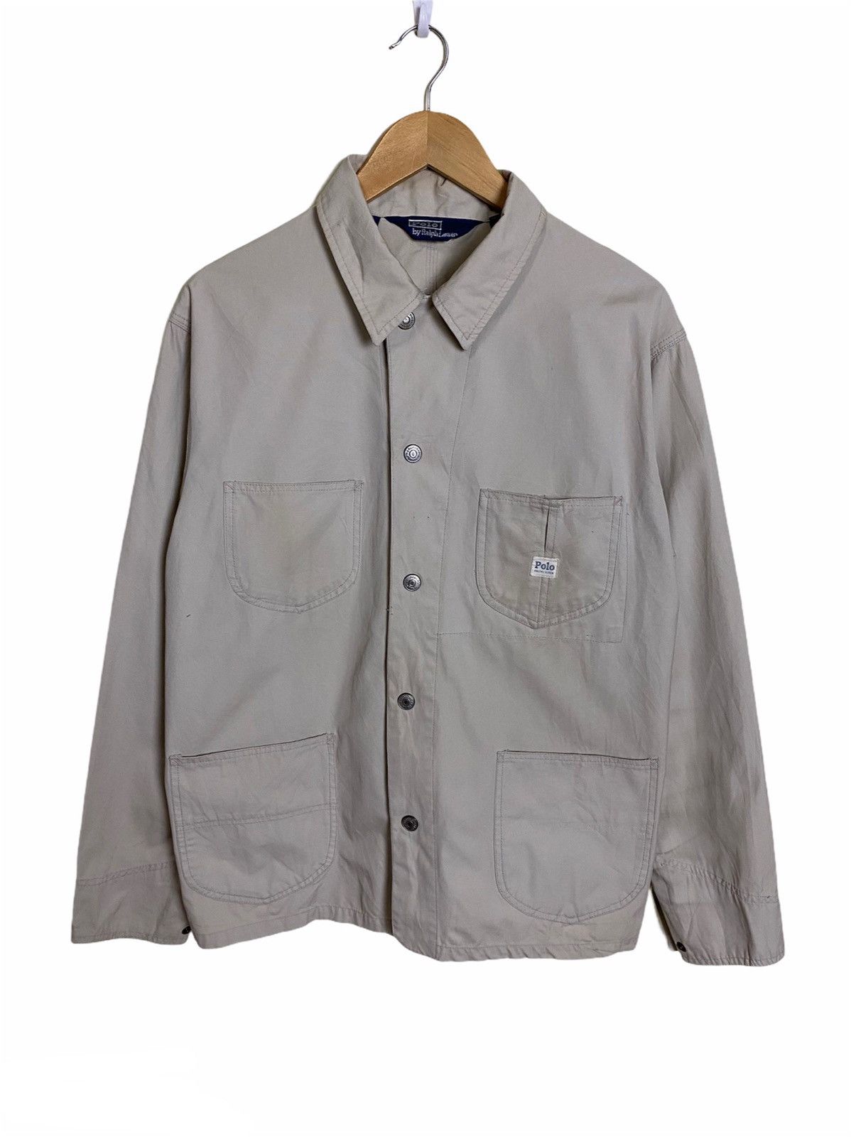 Vintage Polo Ralph Lauren Snap Logo Khaki Hunting Jacket