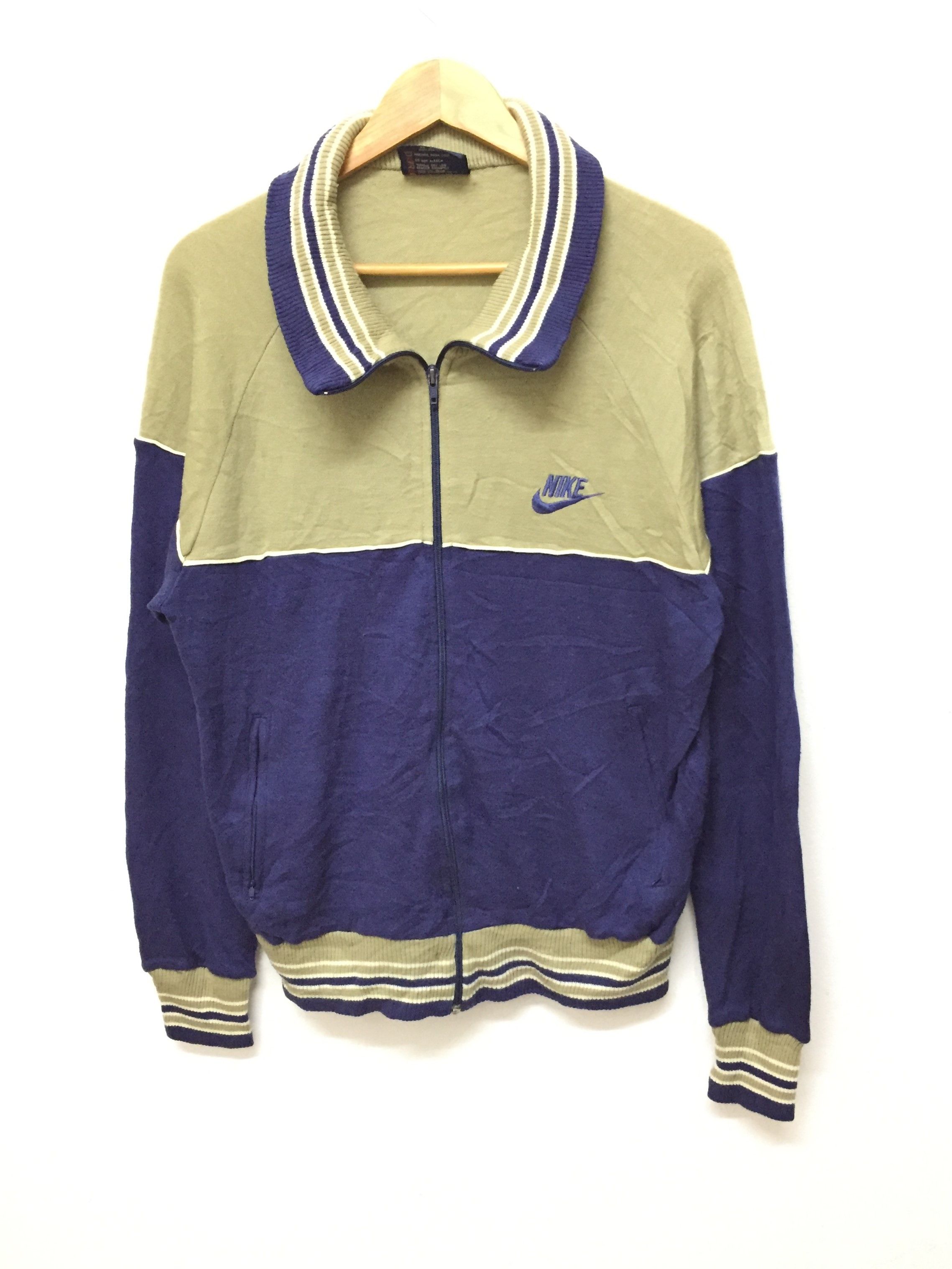 Nike 1980s NIKE Blue Tag Raglan 100% Acrylic Made in Taiwan Size US M / EU 48-50 / 2 - 2 Thumbnail