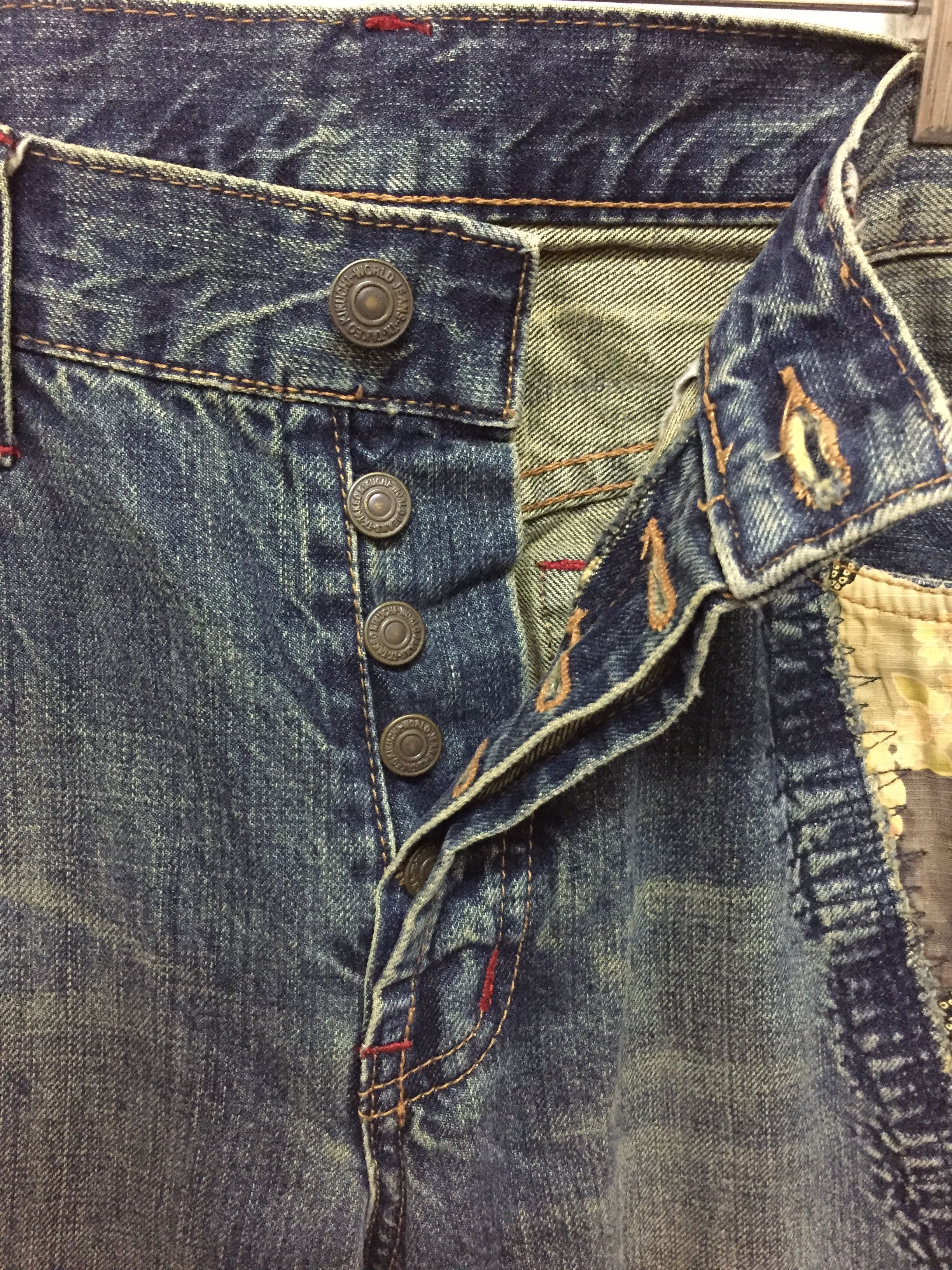 Takeo Kikuchi 1990s Japan Motive patch distressed light denim Size US 32 / EU 48 - 11 Thumbnail
