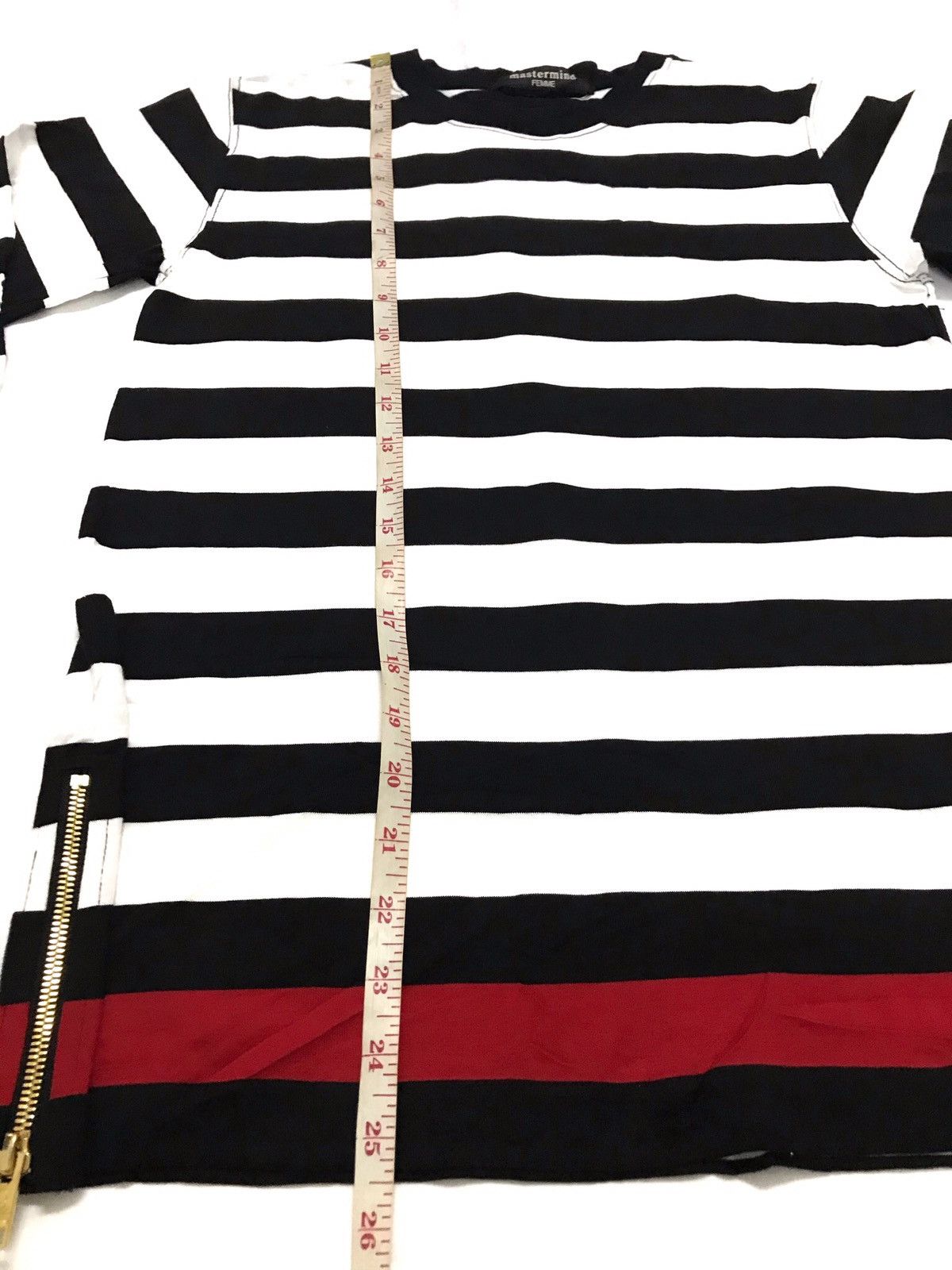 Designer Mastermind Femme long sleeve stripe side Zip T Shirt Size US S / EU 44-46 / 1 - 13 Thumbnail