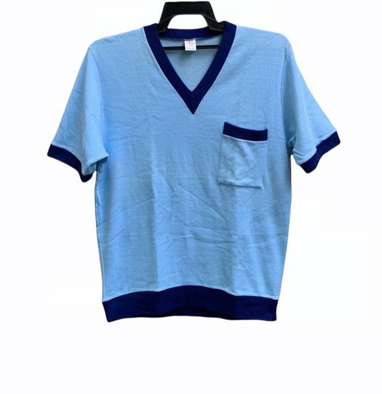 Vintage Vintage V Nick West Germany Plain Ringer shirt Size US L / EU 52-54 / 3 - 1 Thumbnail