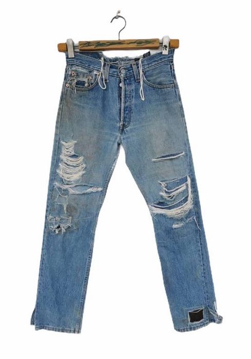 Distressed Denim Vintage Levi's 501 x Vinti Andrews Pacthwork