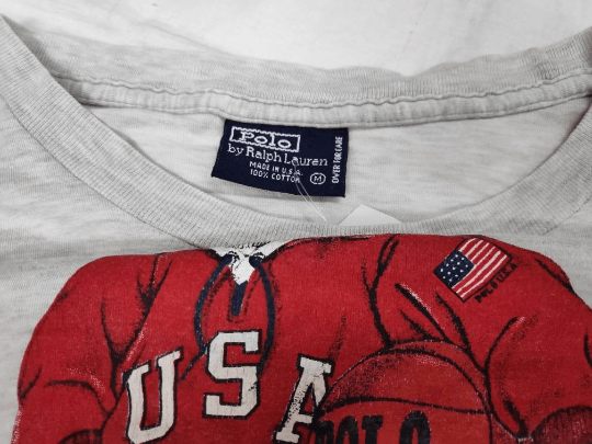 Polo Ralph Lauren Vintage 90s Polo Bear Ralph Lauren Tshirt Size US L / EU 52-54 / 3 - 3 Thumbnail