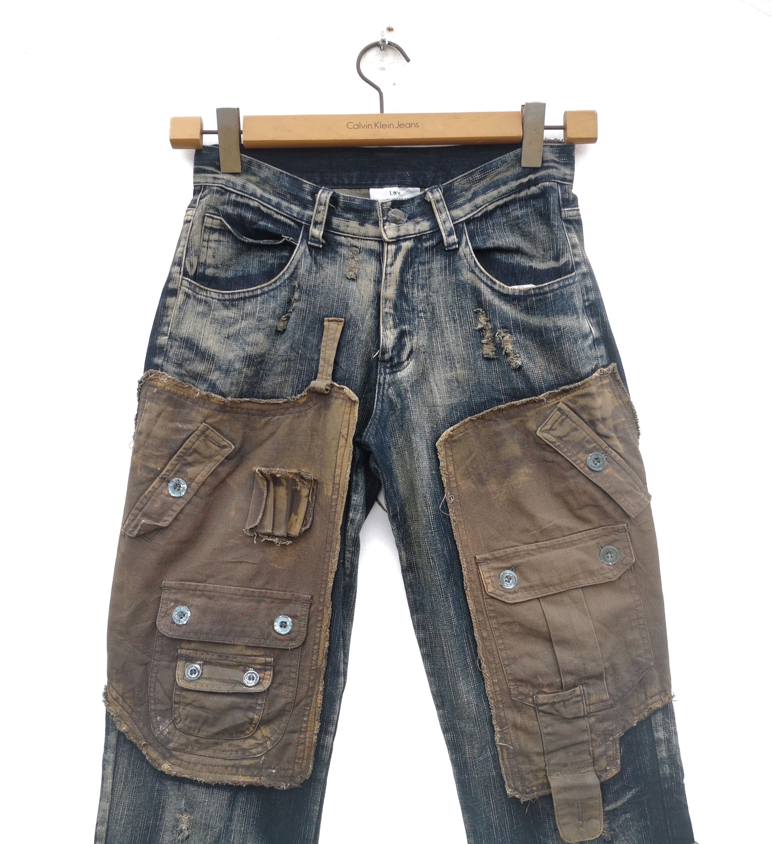 Japanese Brand 🔥LAV Reconstruction Undercover Tactical Cargo Jeans 🔥 Size US 29 - 3 Thumbnail