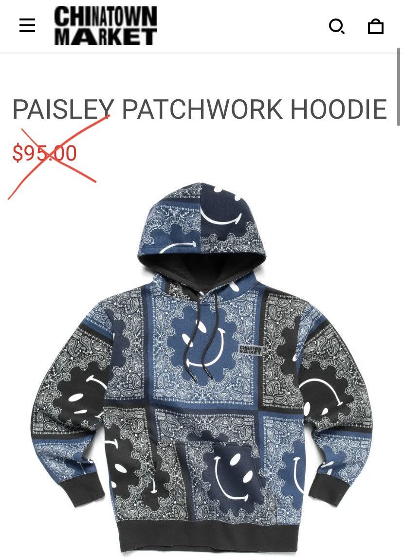 Chinatown market patchwork hoodie hot sale