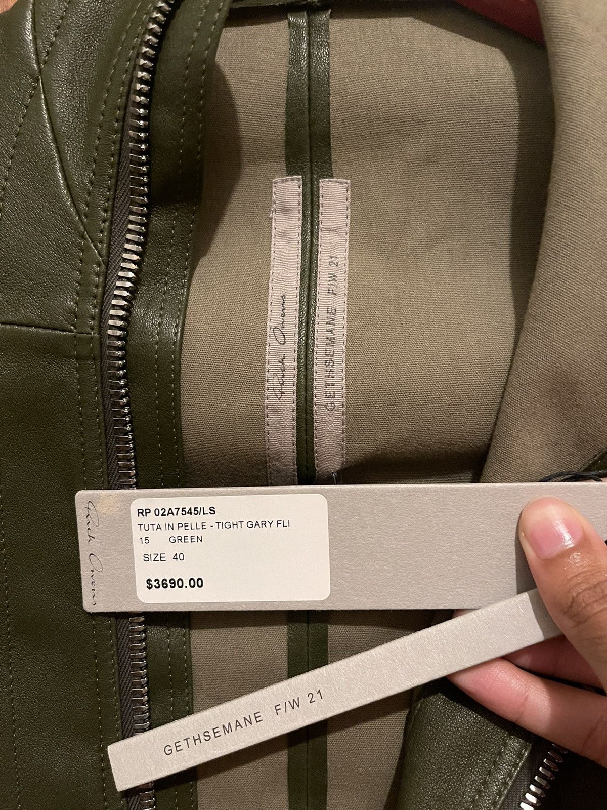 Rick Owens FW21 GETHSEMANE TIGHT GARY FLIGHTSUIT | Grailed