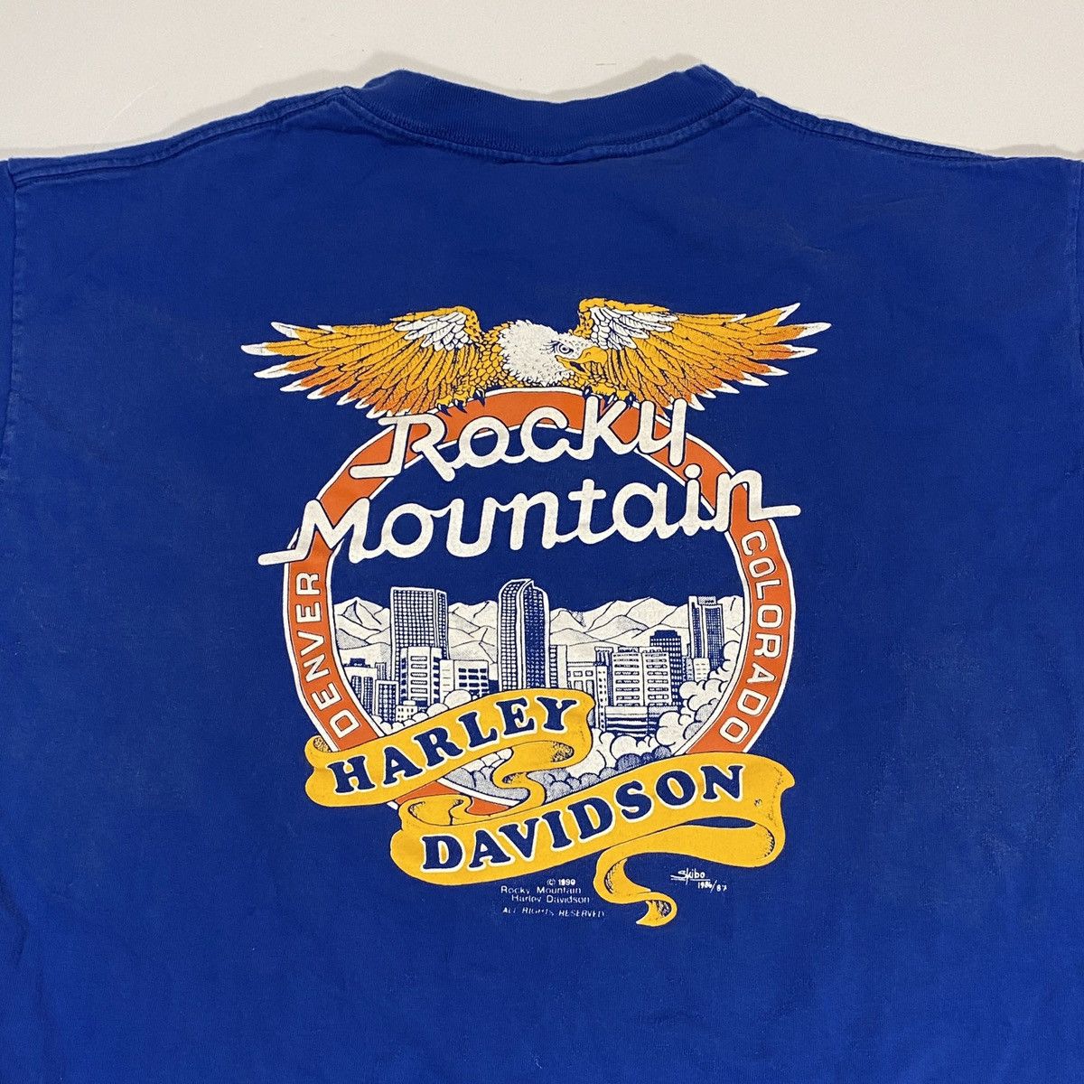 Harley Davidson × Vintage 90’ Harley Davidson Rocky Mountain Tee Size US L / EU 52-54 / 3 - 2 Thumbnail