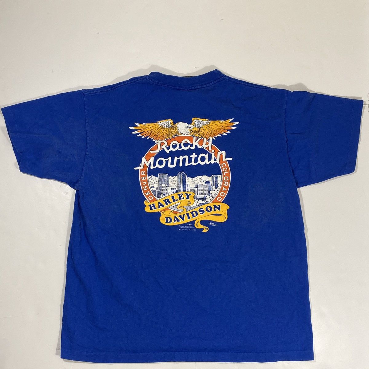 Harley Davidson × Vintage 90’ Harley Davidson Rocky Mountain Tee Size US L / EU 52-54 / 3 - 5 Thumbnail