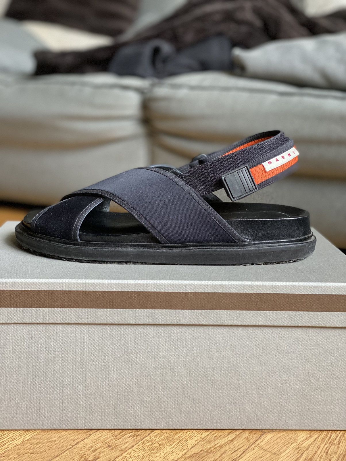 Marni MARNI Black & Orange Fussbett Sandals Size US 8 / EU 41 - 2 Thumbnail