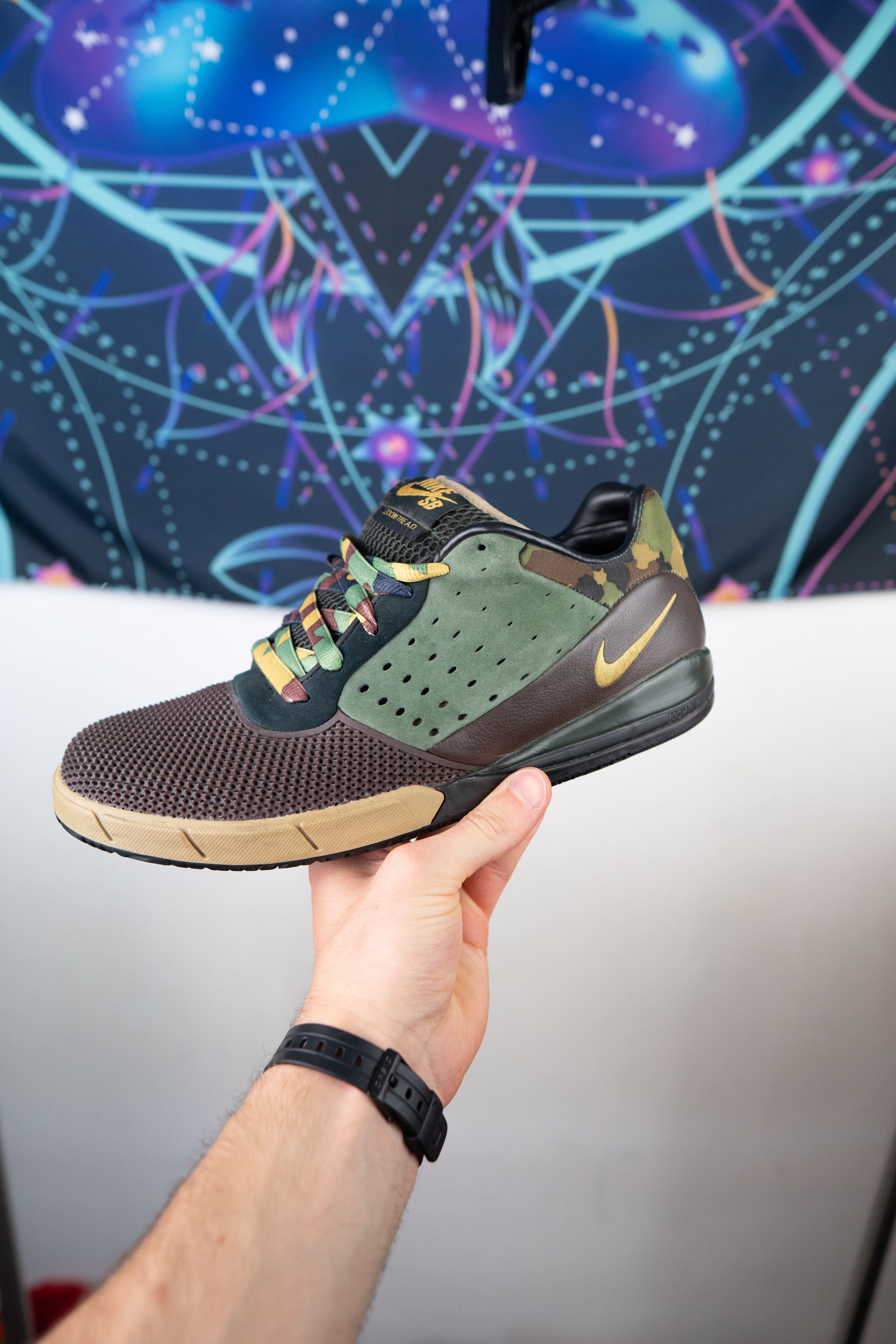 Nike Vintage 2008 Nike SB Zoom Tre AD Dunk Skate Shoes Camo Green Grailed