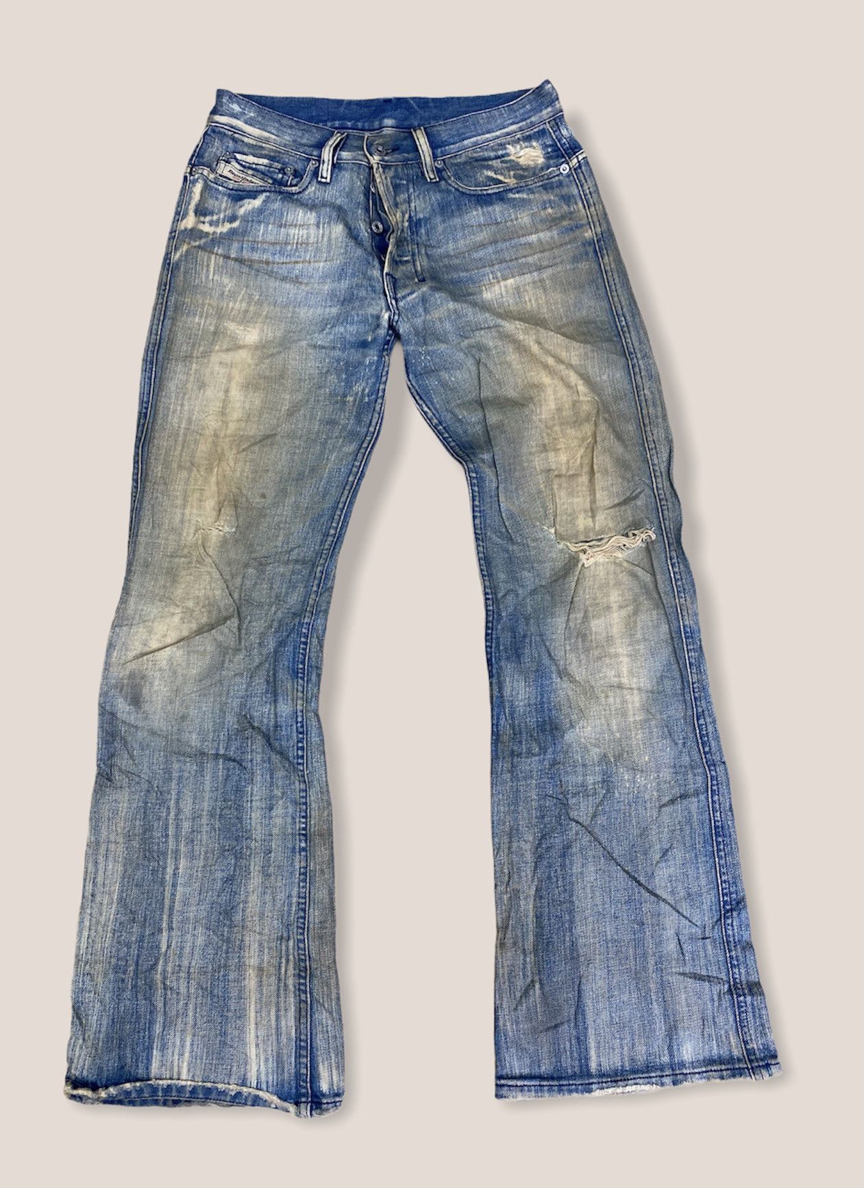 Diesel size 31 diesel acid wash distressed jeans flare jeans Size US 31 - 1 Thumbnail