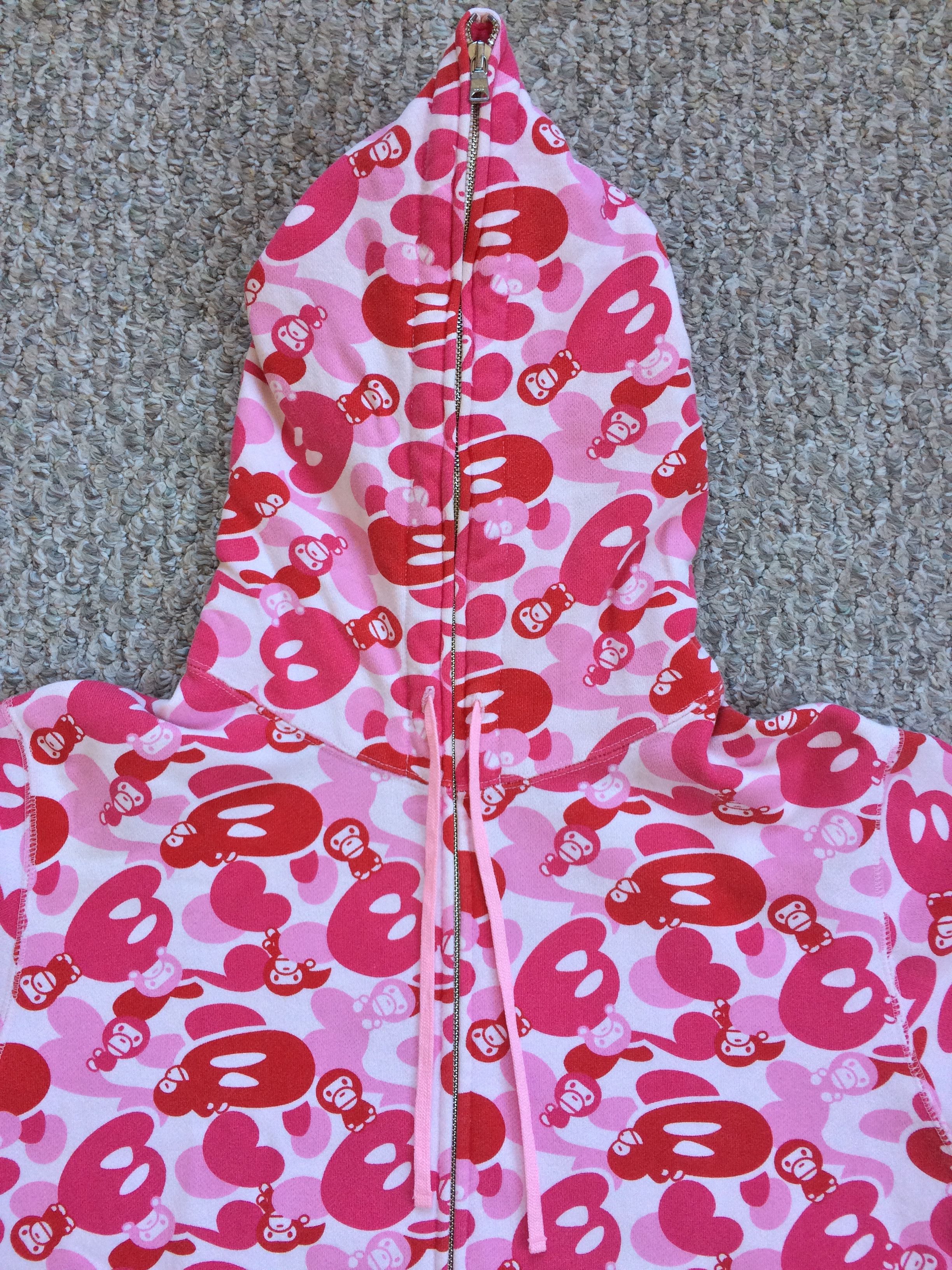 ☆大幅SALE☆BAPE MILO ABC camo Pink パーカー ☆XL☆ Baby Milo ABC camo pink フルジップ パーカー a bathing