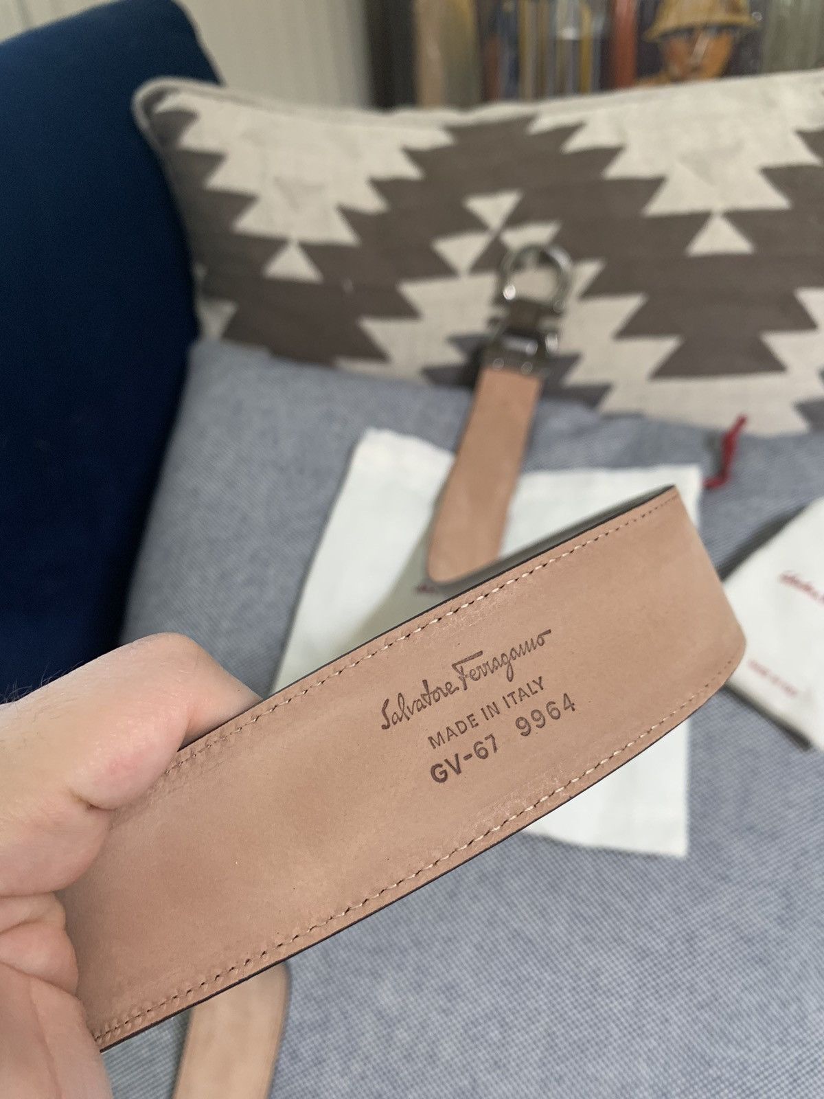 Designer × Salvatore Ferragamo *RARE* New Salvatore Ferragamo Suede/Leather Belt - Size 105 Size 34 - 6 Thumbnail