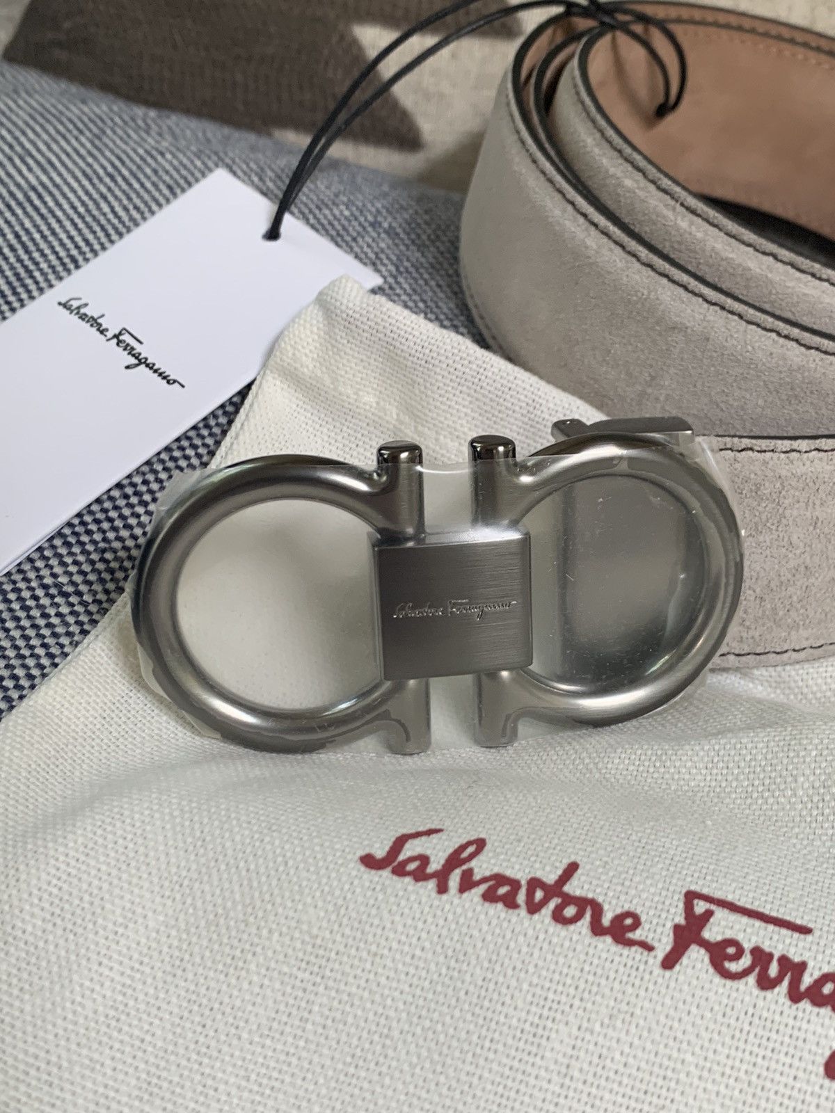 Designer × Salvatore Ferragamo *RARE* New Salvatore Ferragamo Suede/Leather Belt - Size 105 Size 36 - 2 Thumbnail