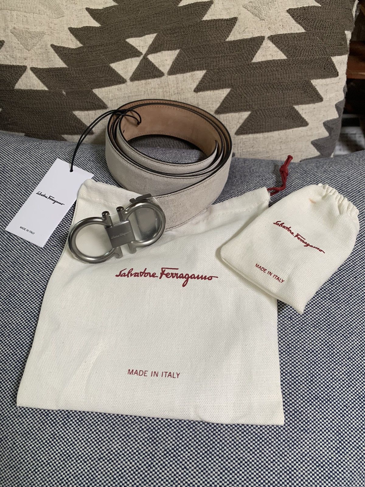 Designer × Salvatore Ferragamo *RARE* New Salvatore Ferragamo Suede/Leather Belt - Size 105 Size 36 - 1 Thumbnail