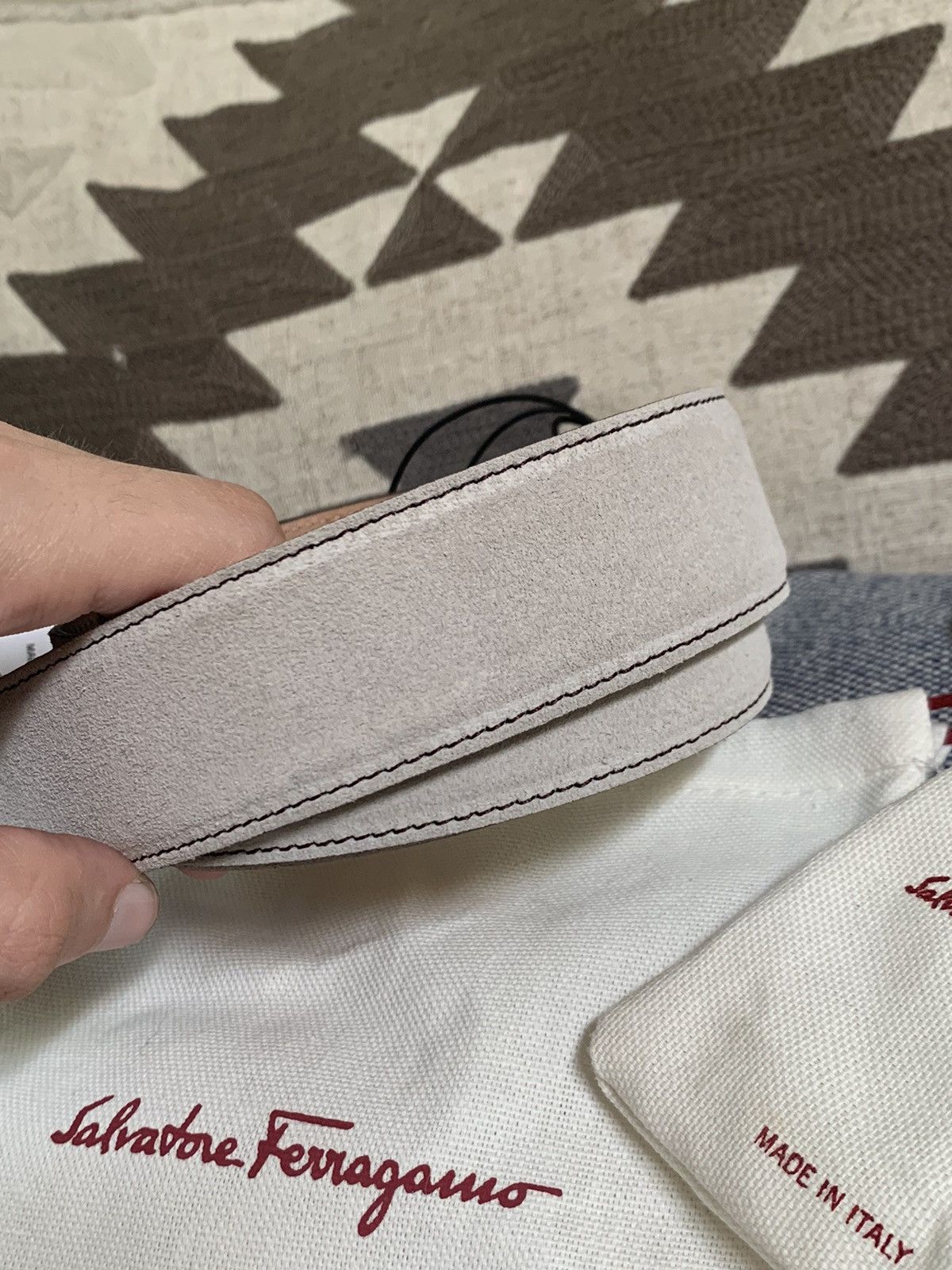 Designer × Salvatore Ferragamo *RARE* New Salvatore Ferragamo Suede/Leather Belt - Size 105 Size 36 - 3 Thumbnail